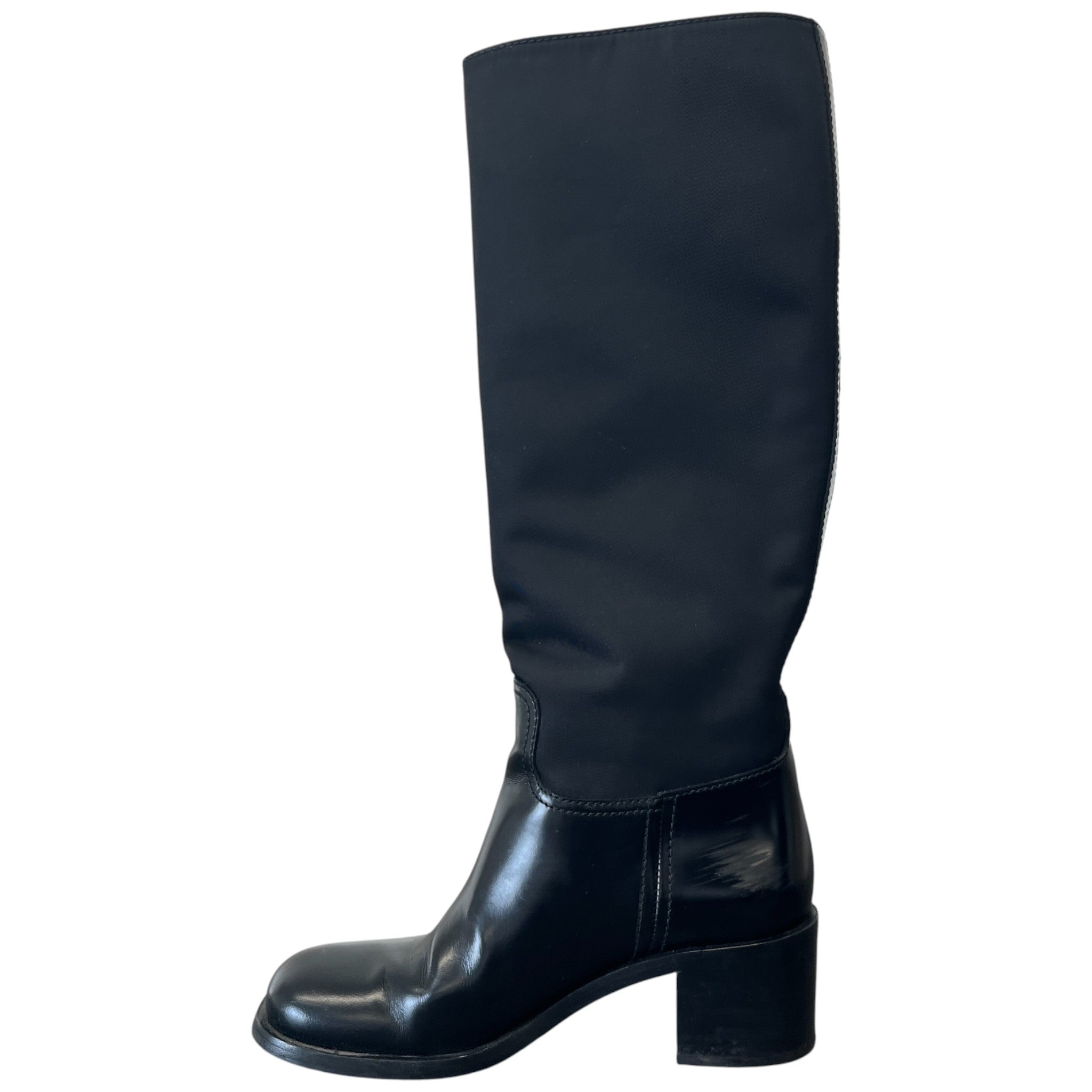 Women's Plaque Logo Boots Black Size EU 36 / UK 3