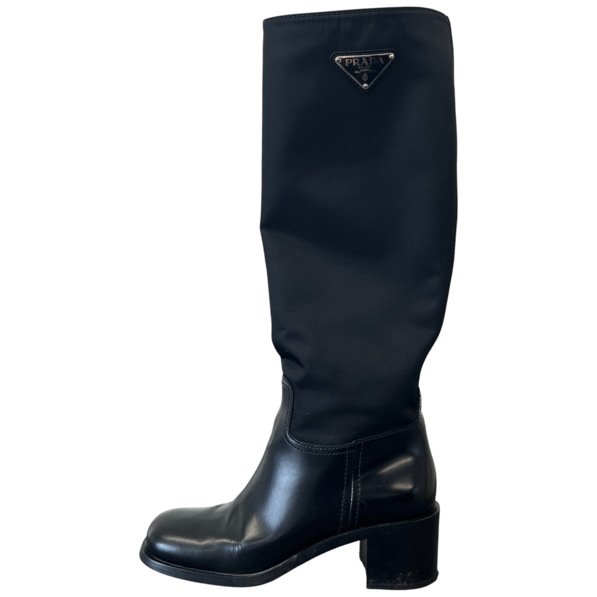 Women's Plaque Logo Boots Black Size EU 36 / UK 3