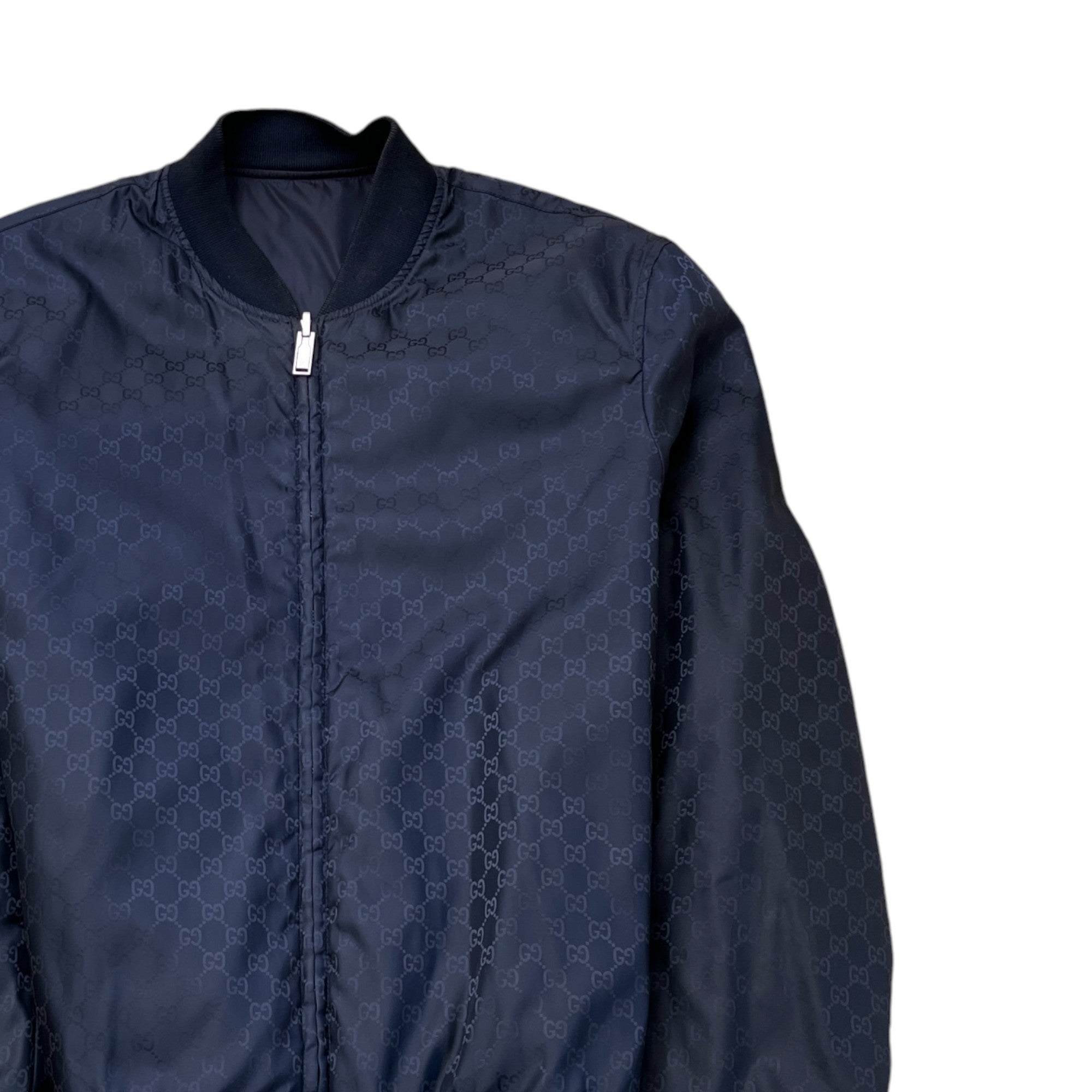 Men's Gg Supreme Reversable Bomber Jacket Navy Size IT 52 / XL