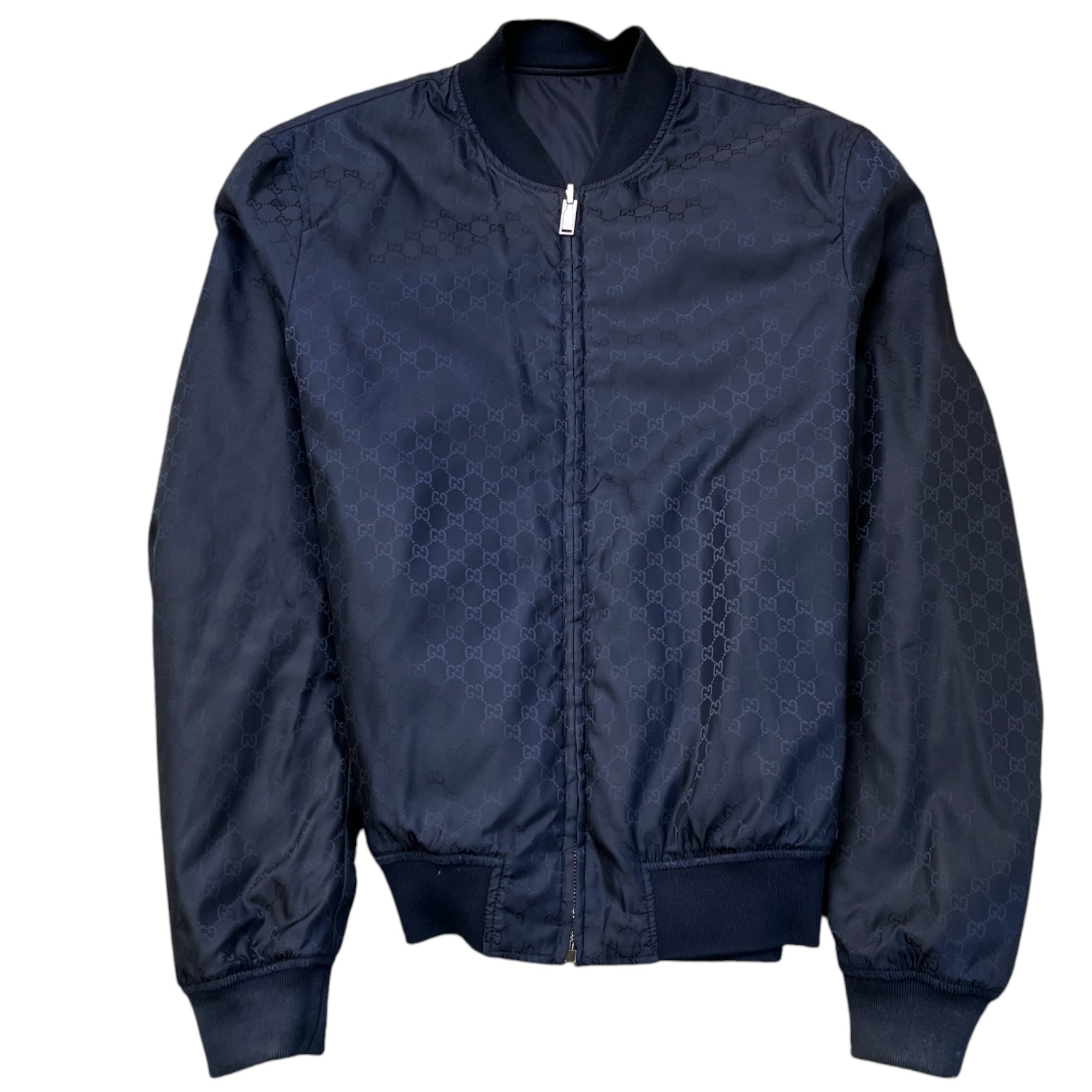 Men's Gg Supreme Reversable Bomber Jacket Navy Size IT 52 / XL