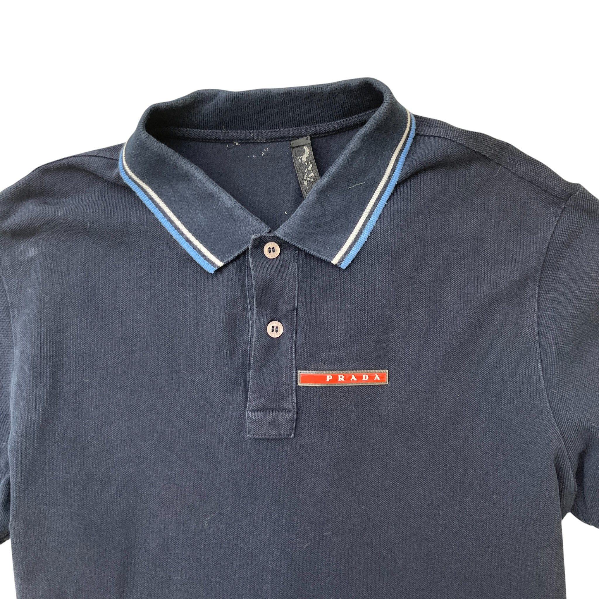 Men's Tab Logo Polo Shirt Navy Size L