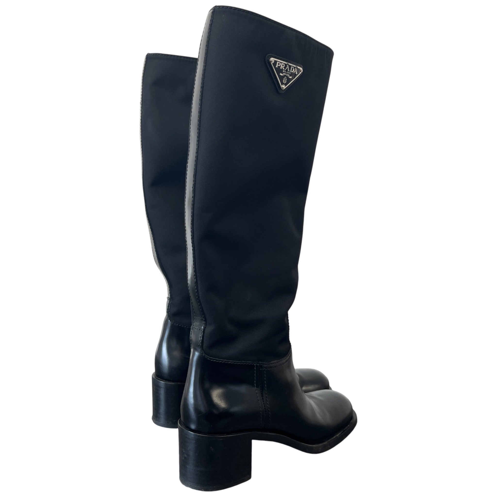 Women's Plaque Logo Boots Black Size EU 36 / UK 3