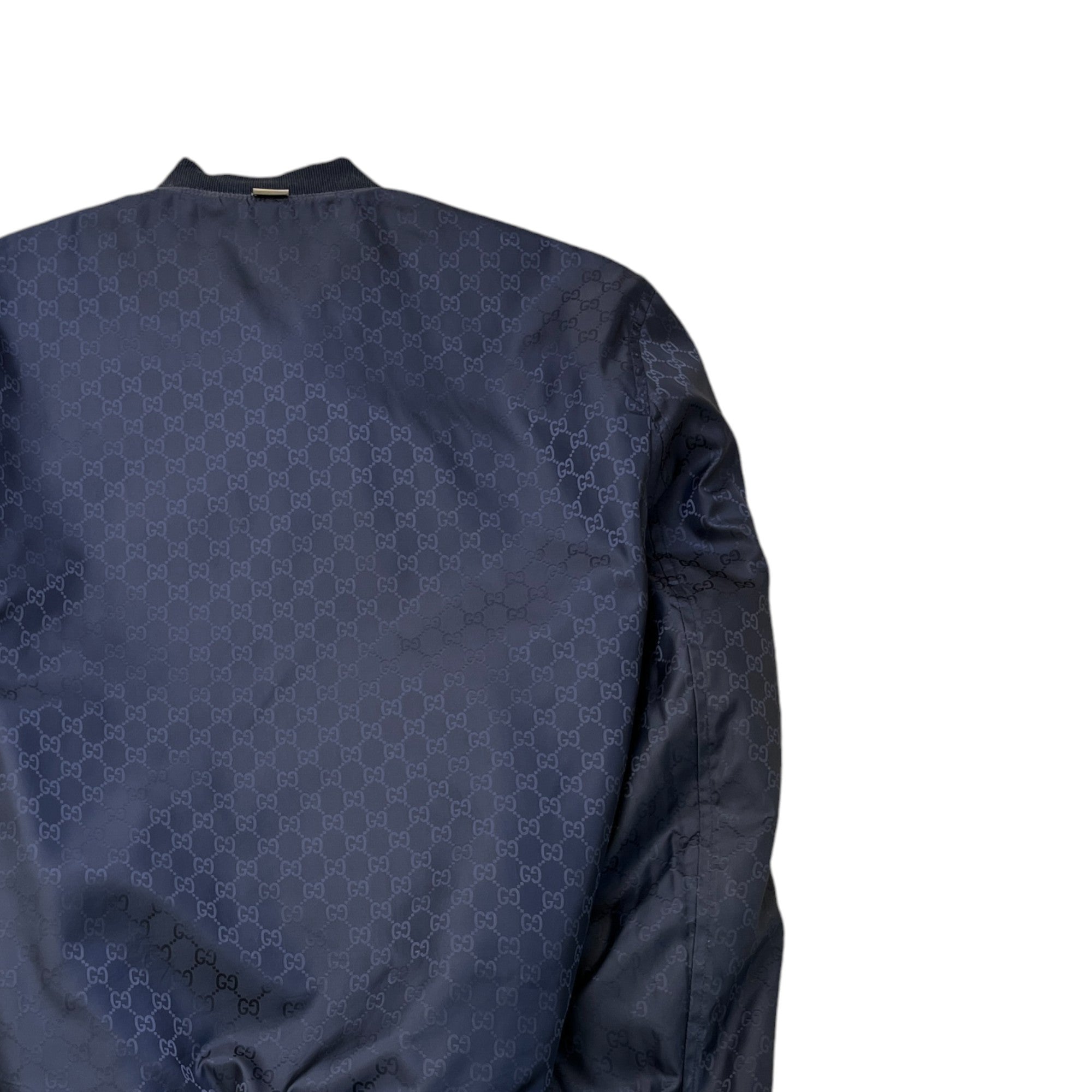 Men's Gg Supreme Reversable Bomber Jacket Navy Size IT 52 / XL