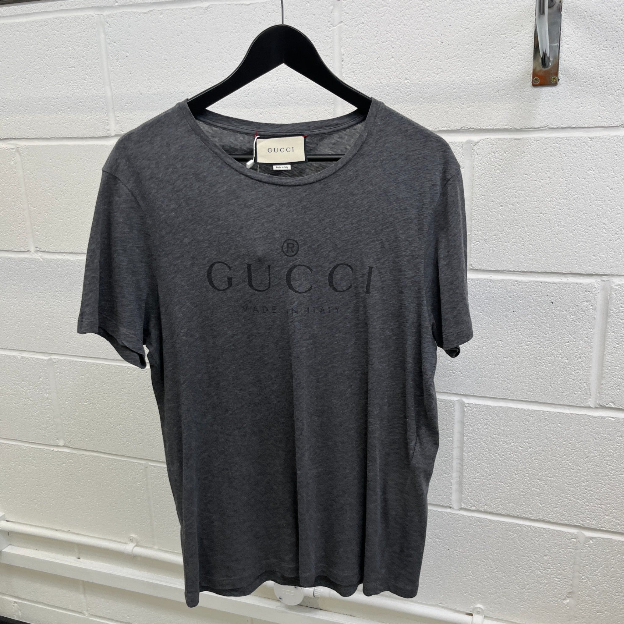 Men's Logo Print T-Shirt Grey Size L