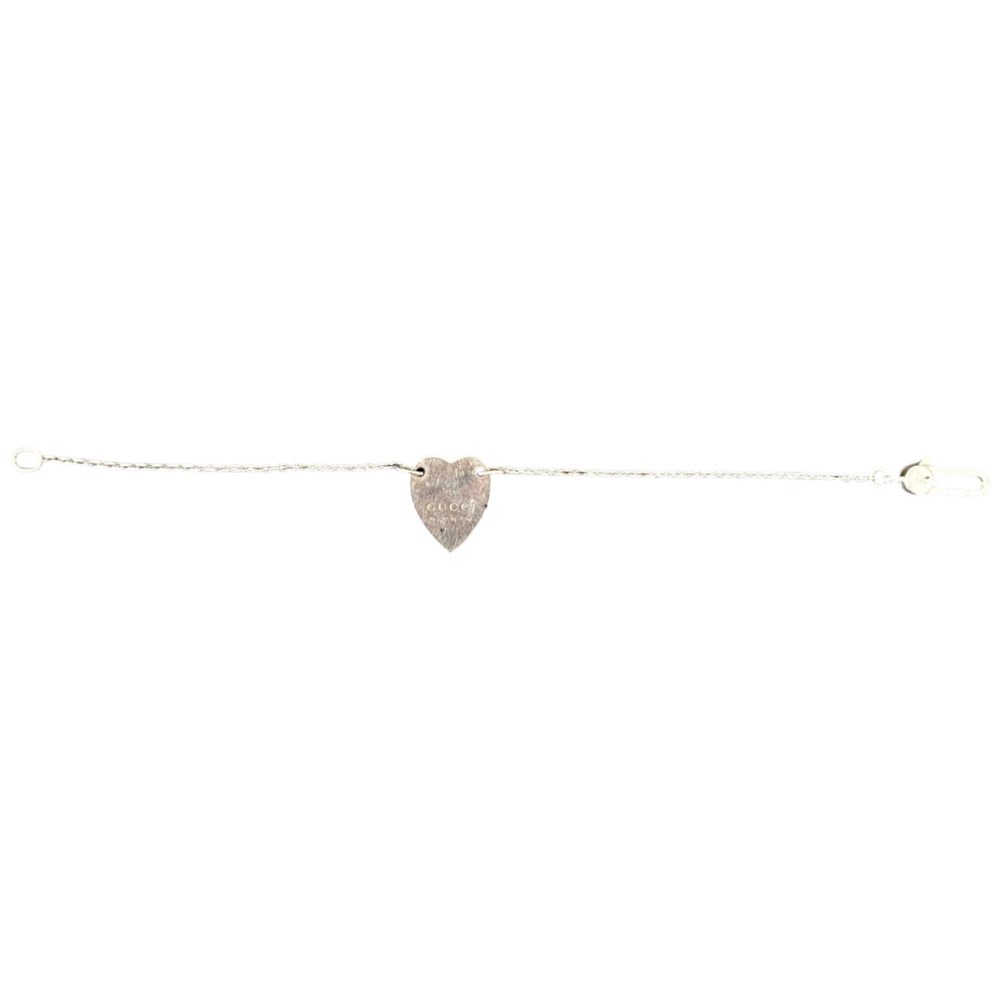 Women's Sterling Silver Trademark Heart Bracelet Silver Size S