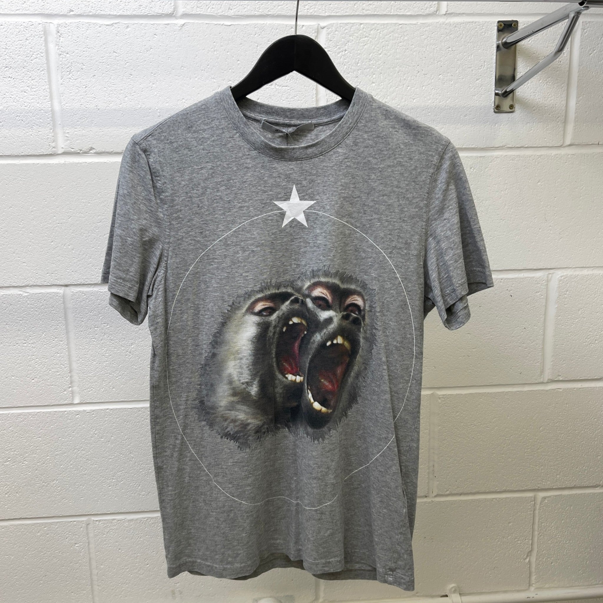 Men's Monkey Brothers Print T-Shirt Grey Size S