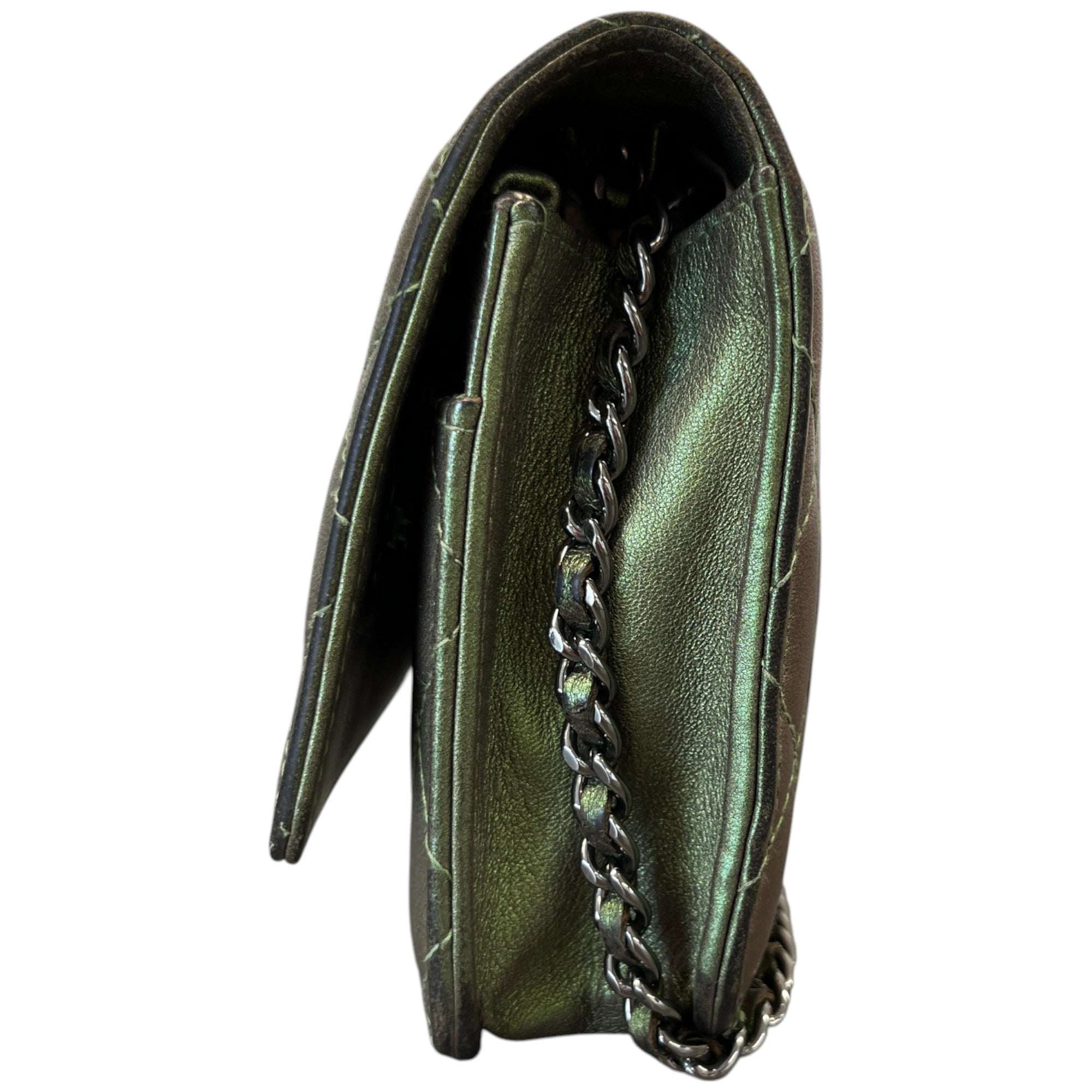 Women's Cc Quilted Wallet On Chain Bag Green