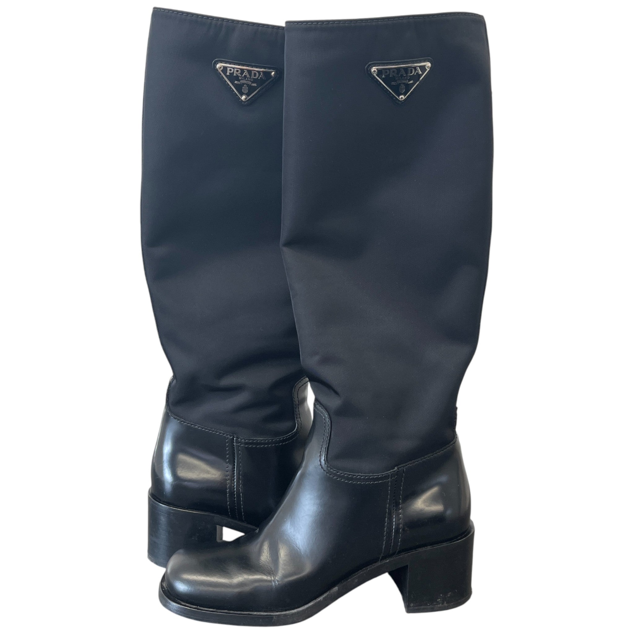 Women's Plaque Logo Boots Black Size EU 36 / UK 3