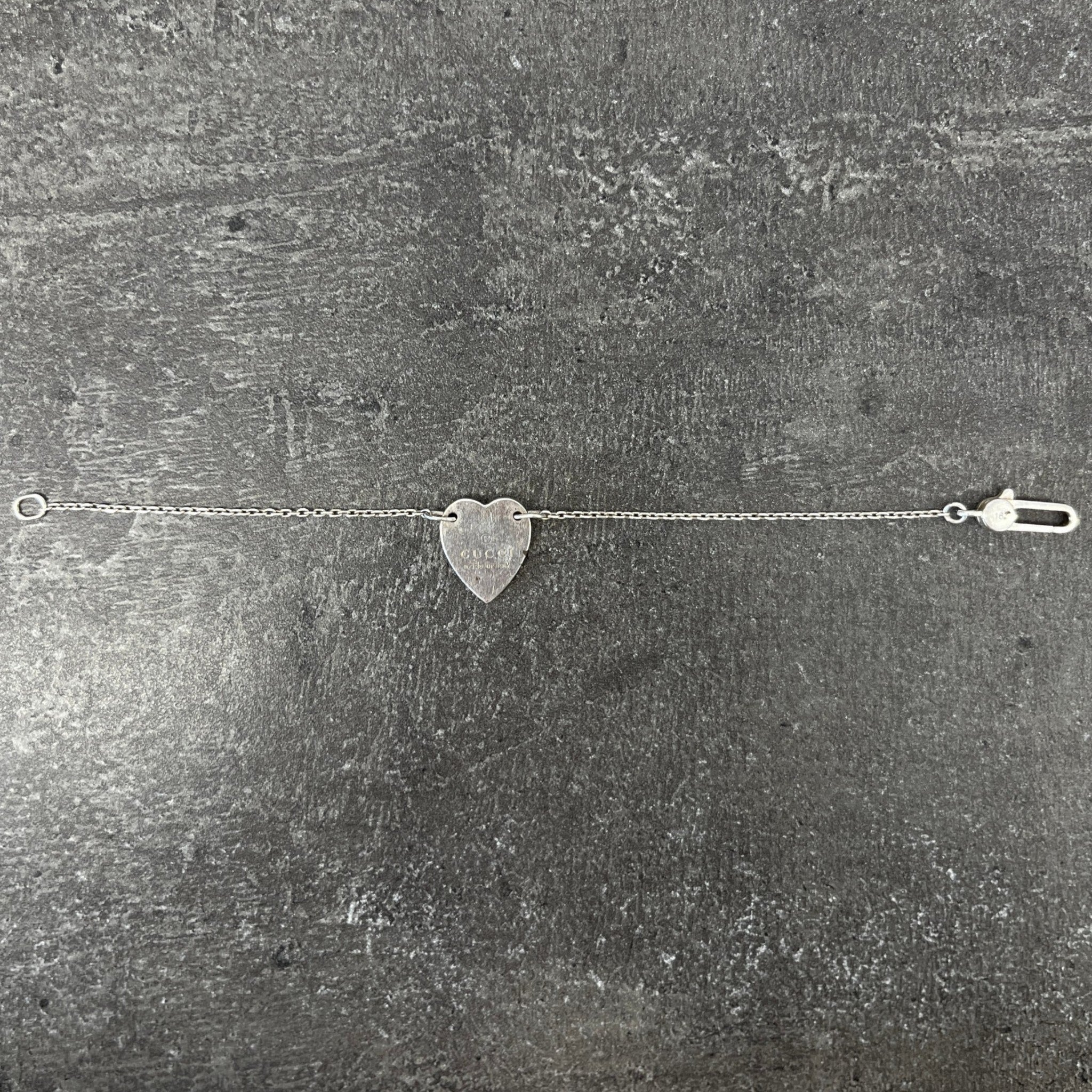 Women's Sterling Silver Trademark Heart Bracelet Silver Size S