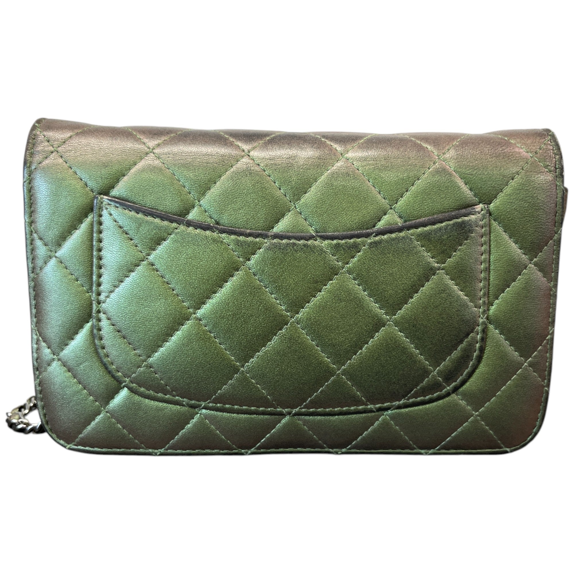 Women's Cc Quilted Wallet On Chain Bag Green