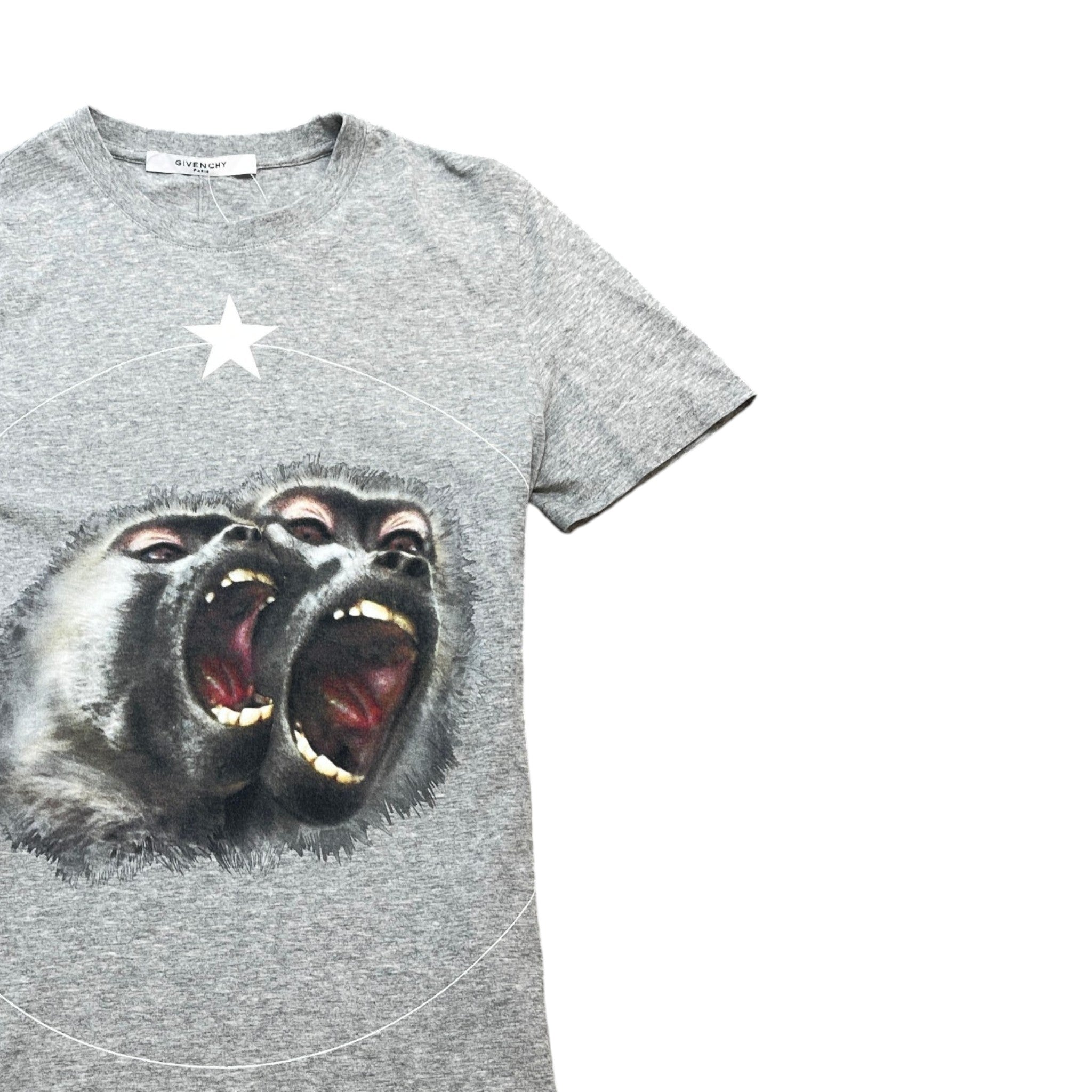 Men's Monkey Brothers Print T-Shirt Grey Size S