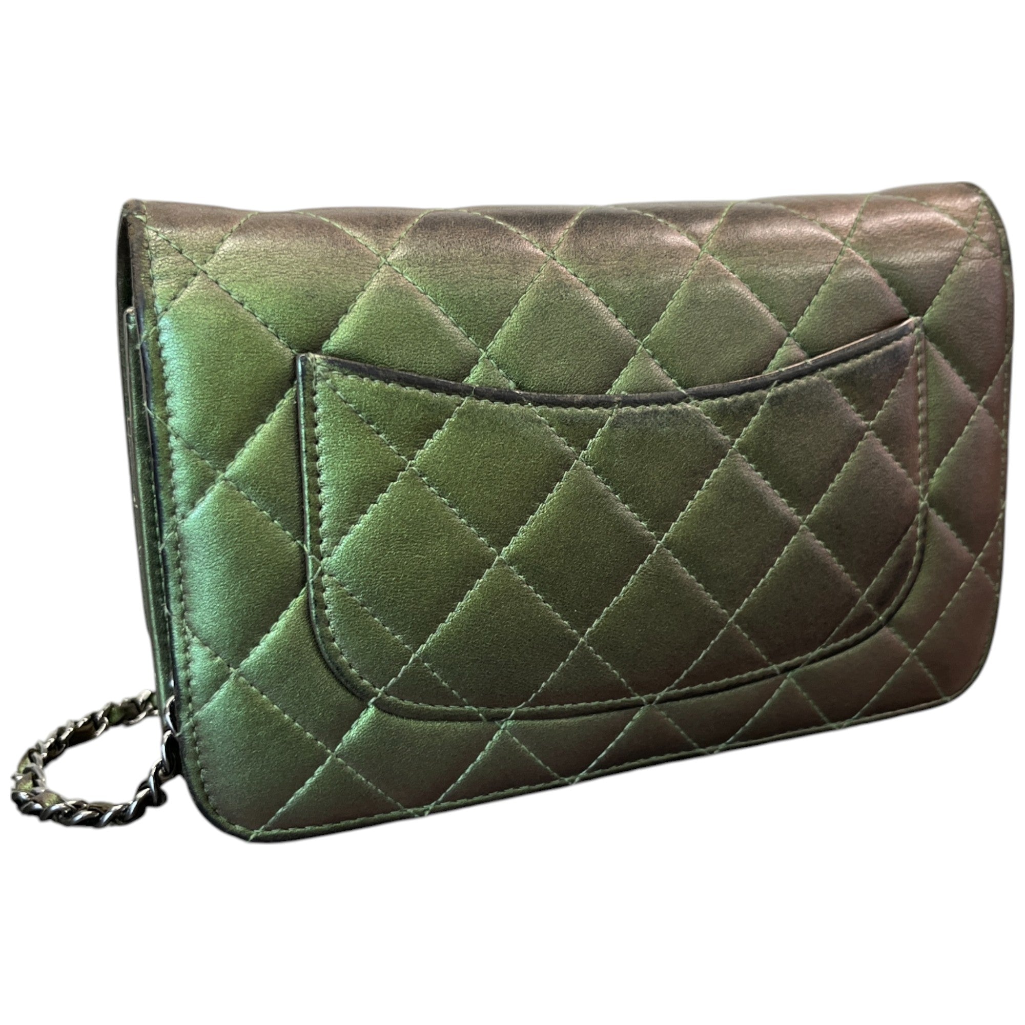 Women's Cc Quilted Wallet On Chain Bag Green