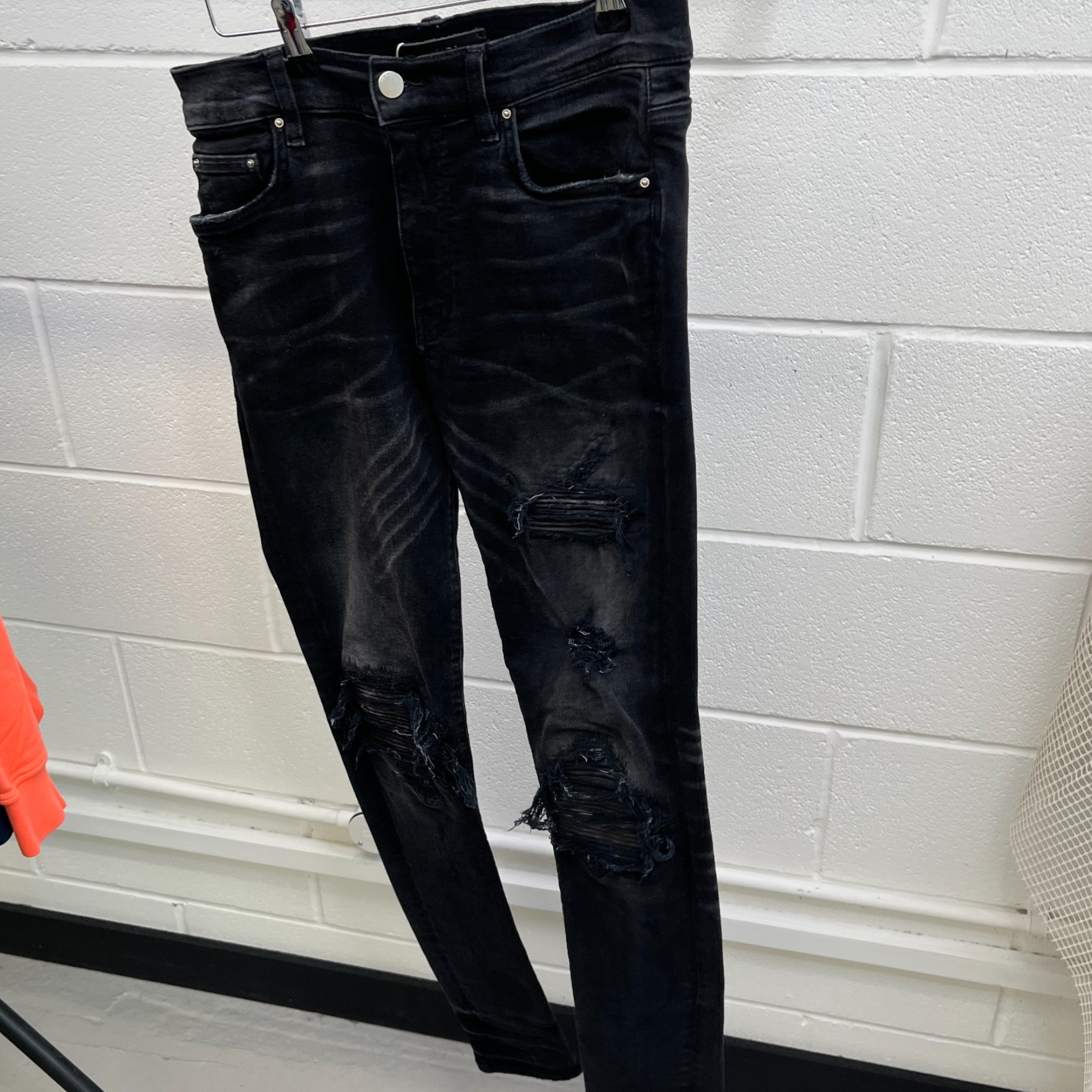 Men's Mx1 Distressed Jeans Black Size Waist 31"