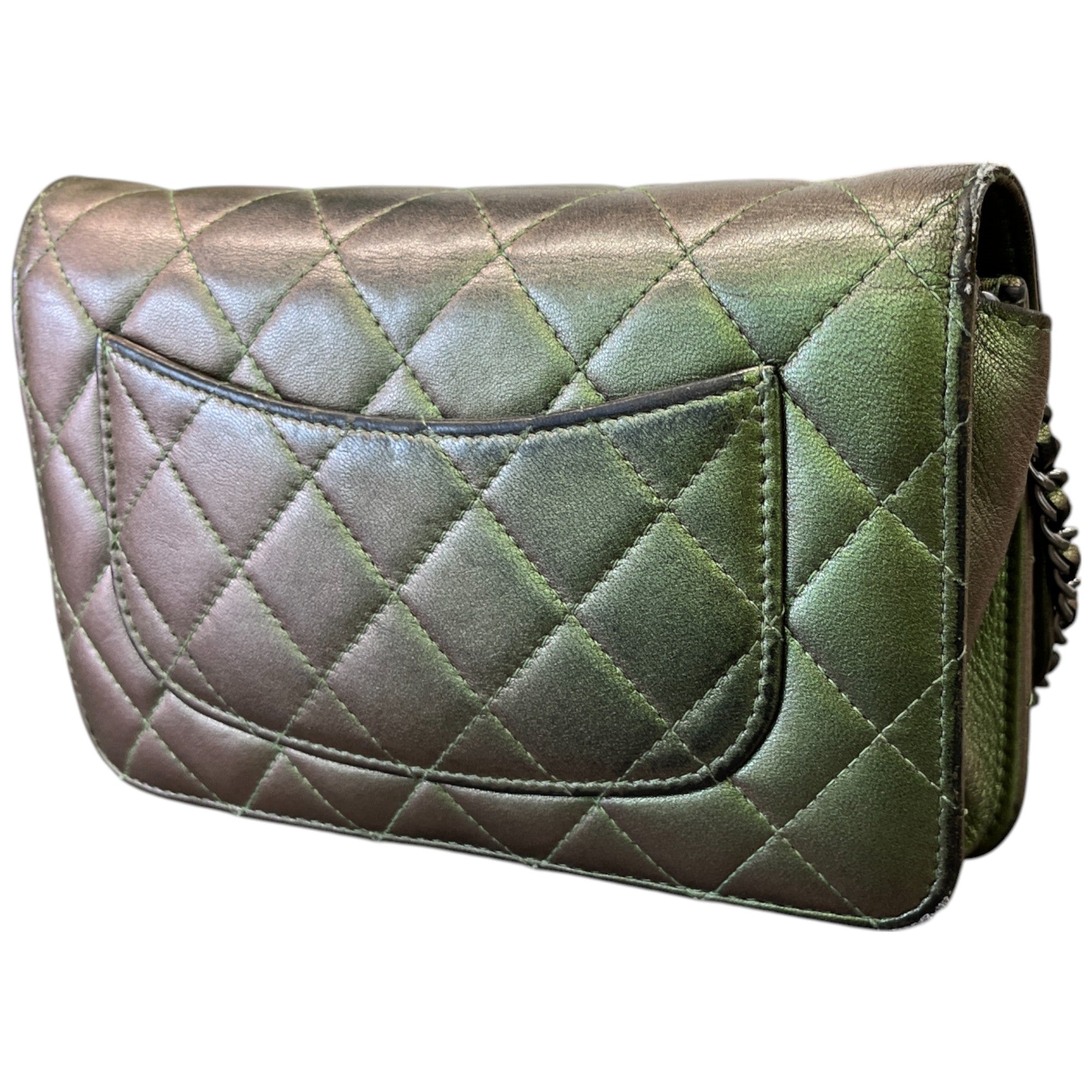 Women's Cc Quilted Wallet On Chain Bag Green