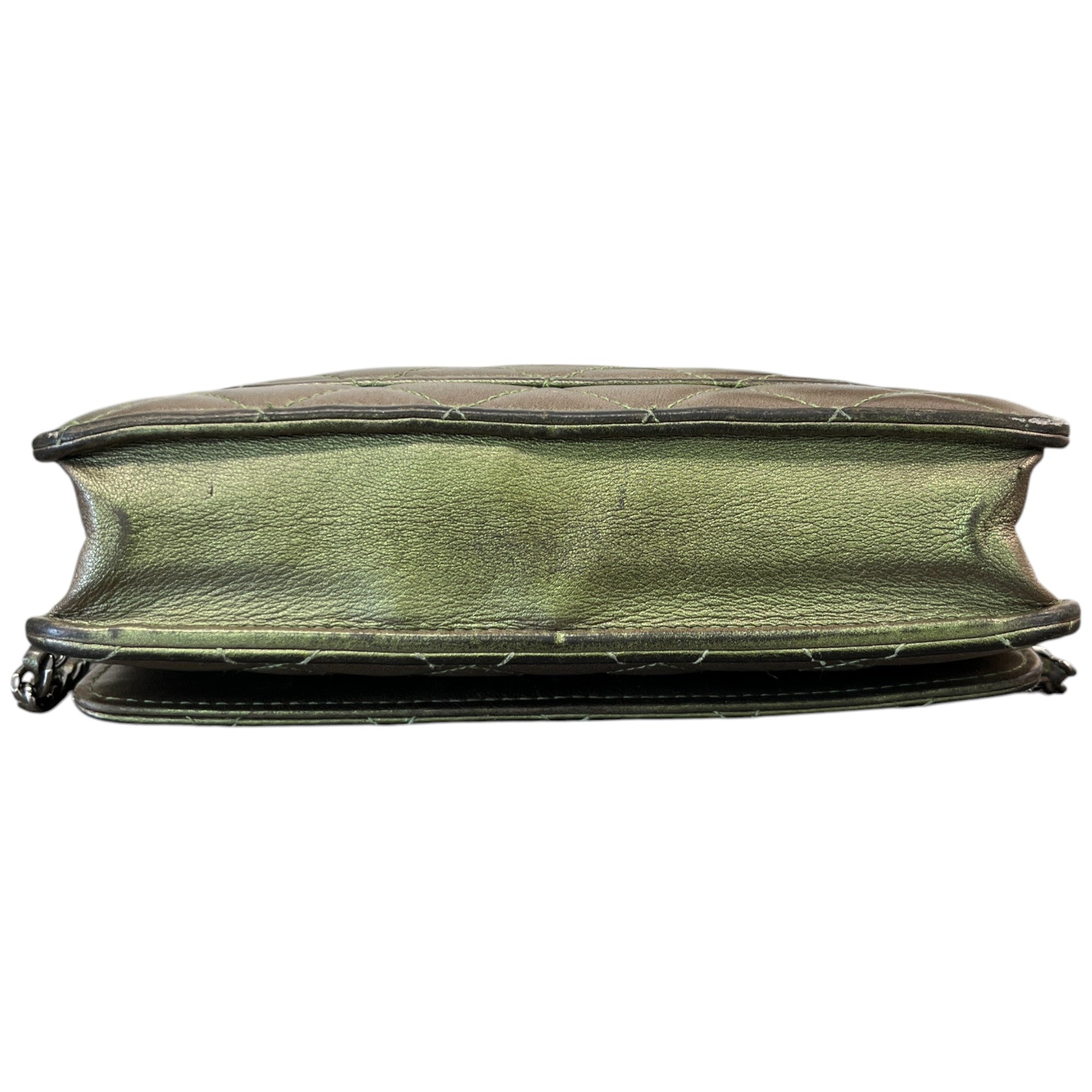 Women's Cc Quilted Wallet On Chain Bag Green