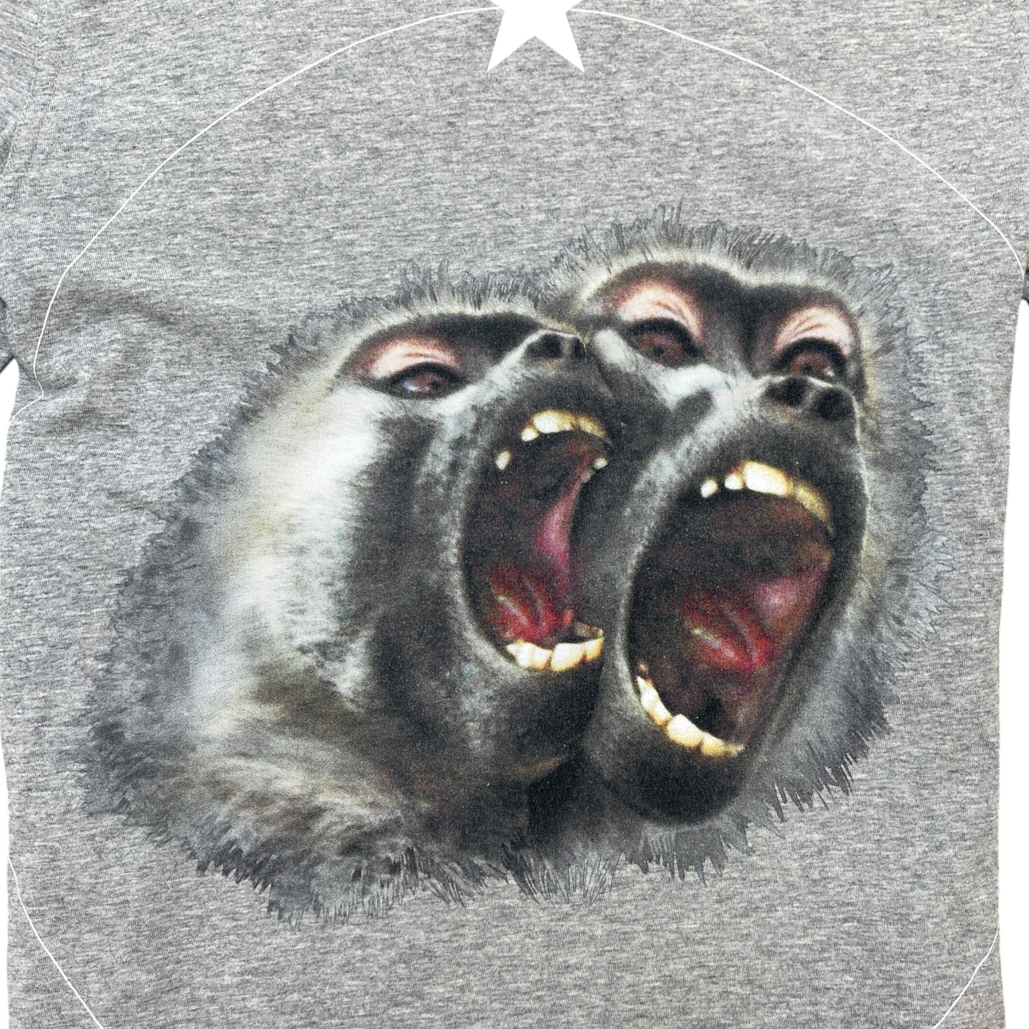 Men's Monkey Brothers Print T-Shirt Grey Size S