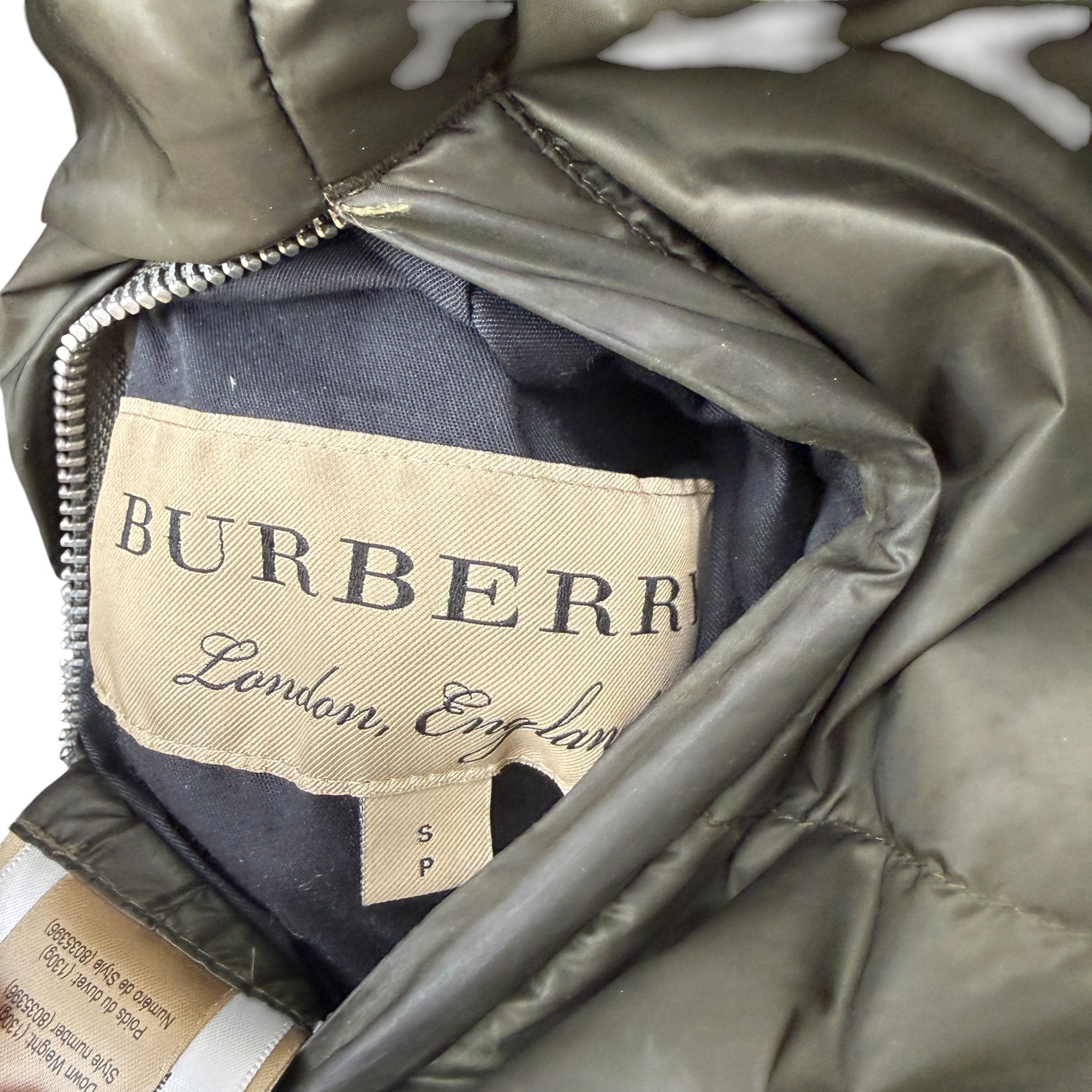 Women's Reversible Check Down Jacket Khaki Size S