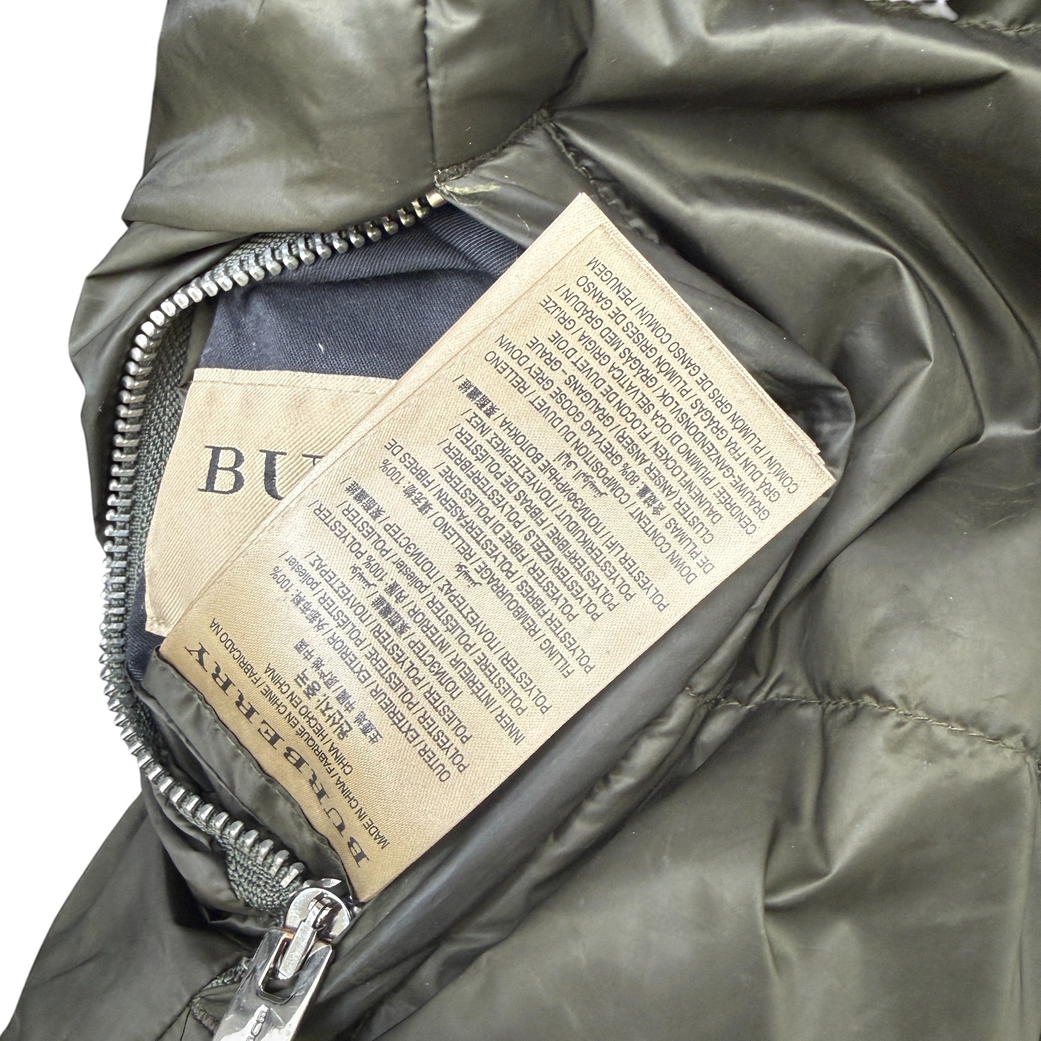 Women's Reversible Check Down Jacket Khaki Size S