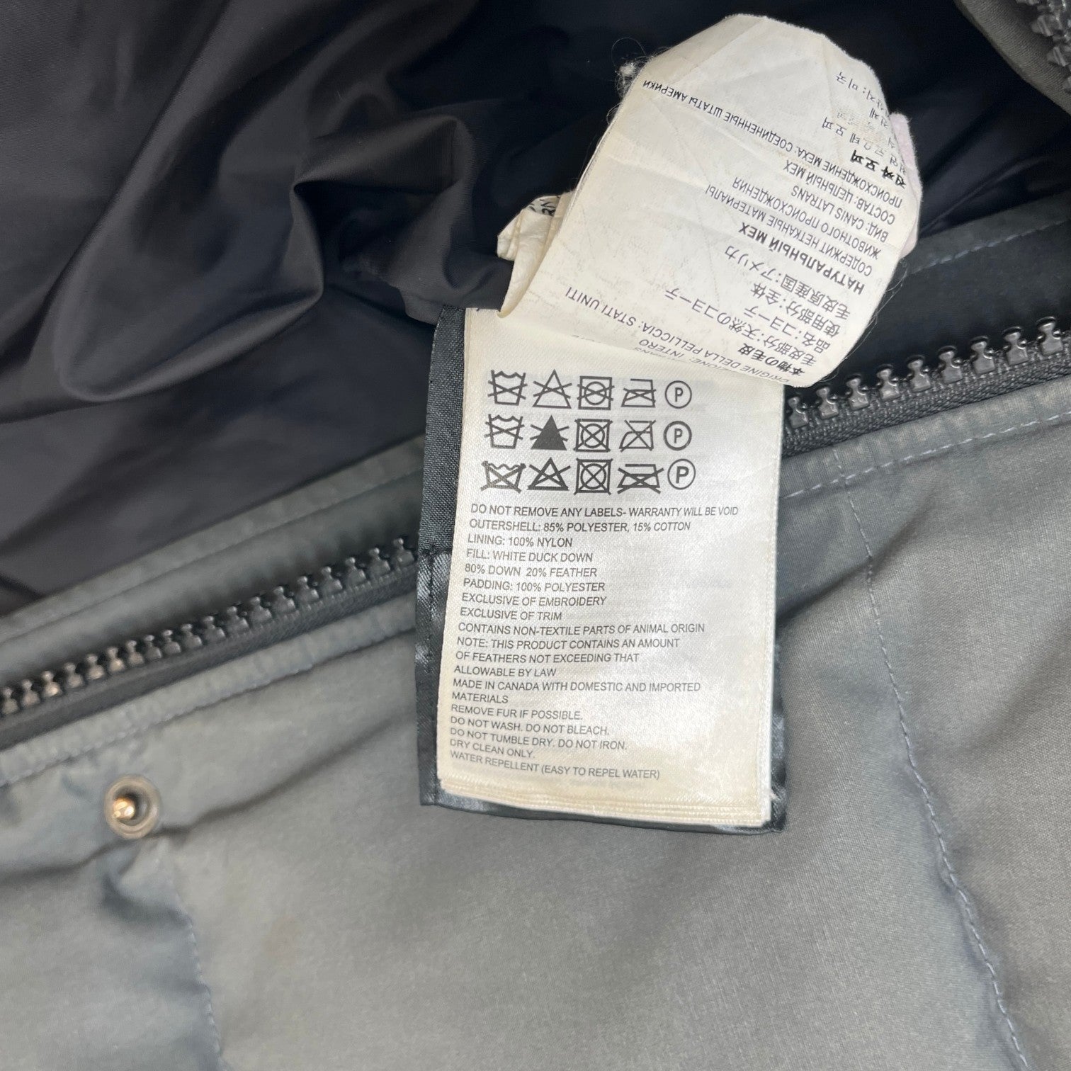 Men's Wyndham Parka Down Jacket Grey Size M