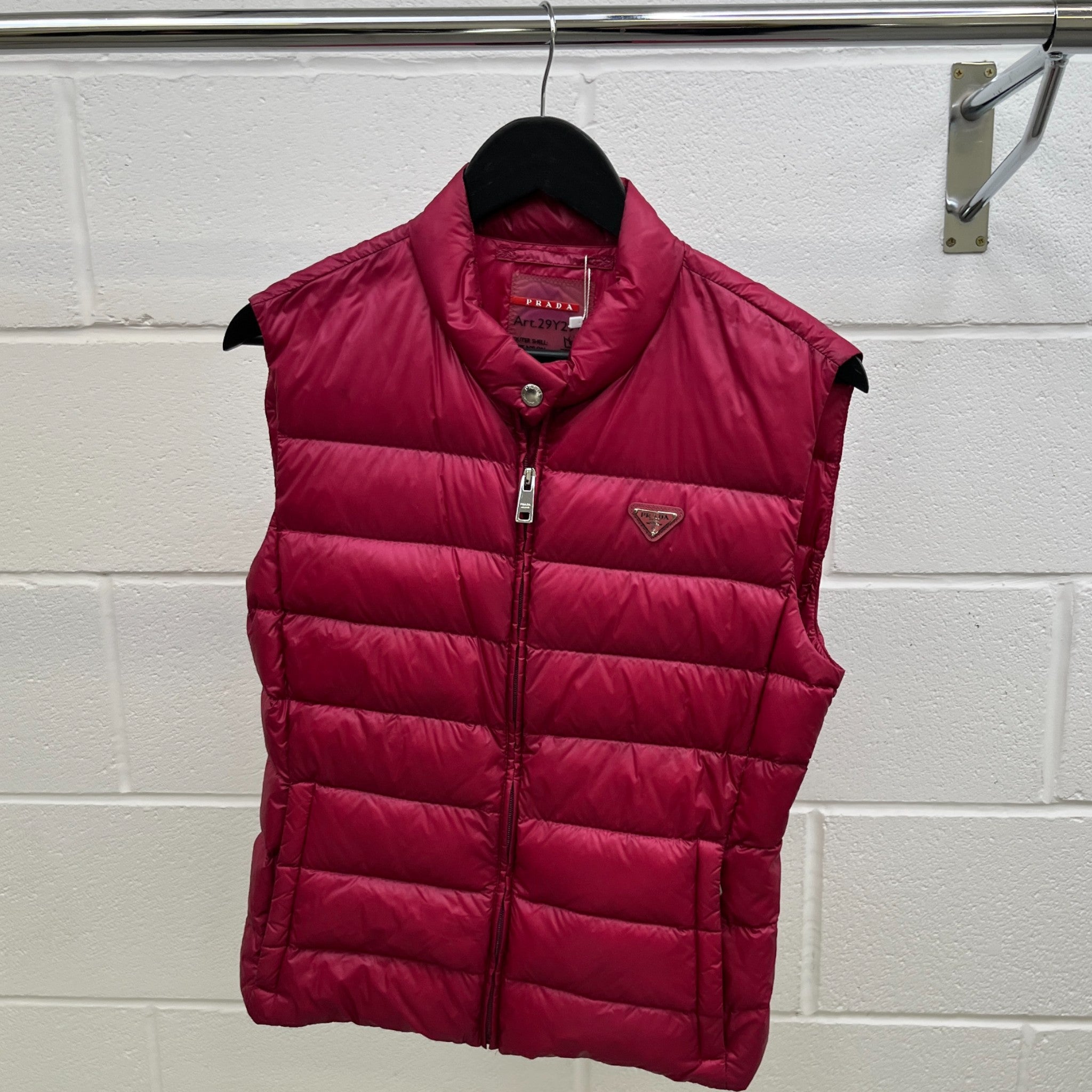 Women's Plaque Logo Gilet Pink Size 44 / UK 12