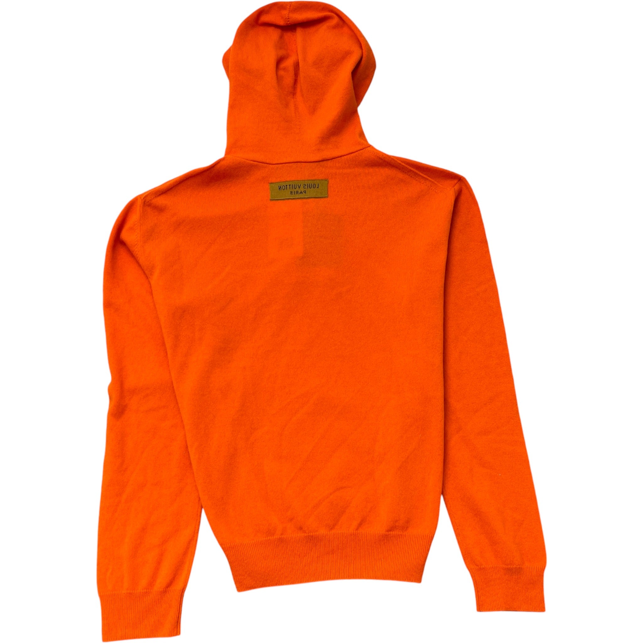 Men's Lv Embossed Logo Hoodie Orange Size S