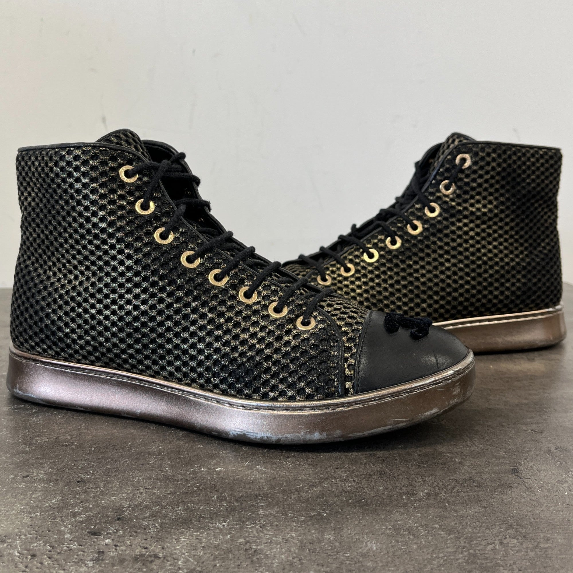 Women's Cc Logo Mesh High Trainers Gold Size EU 37 / UK 4