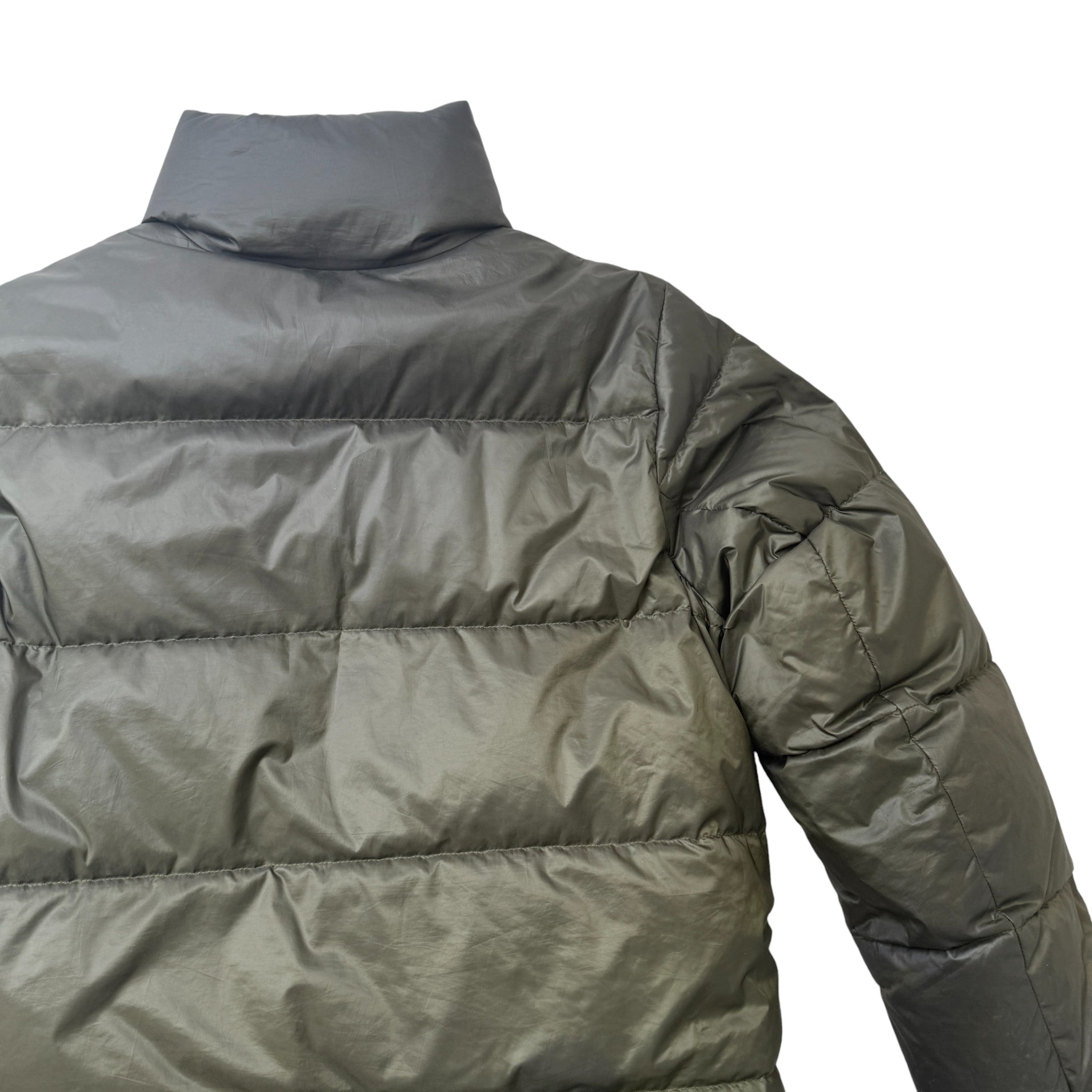 Women's Reversible Check Down Jacket Khaki Size S