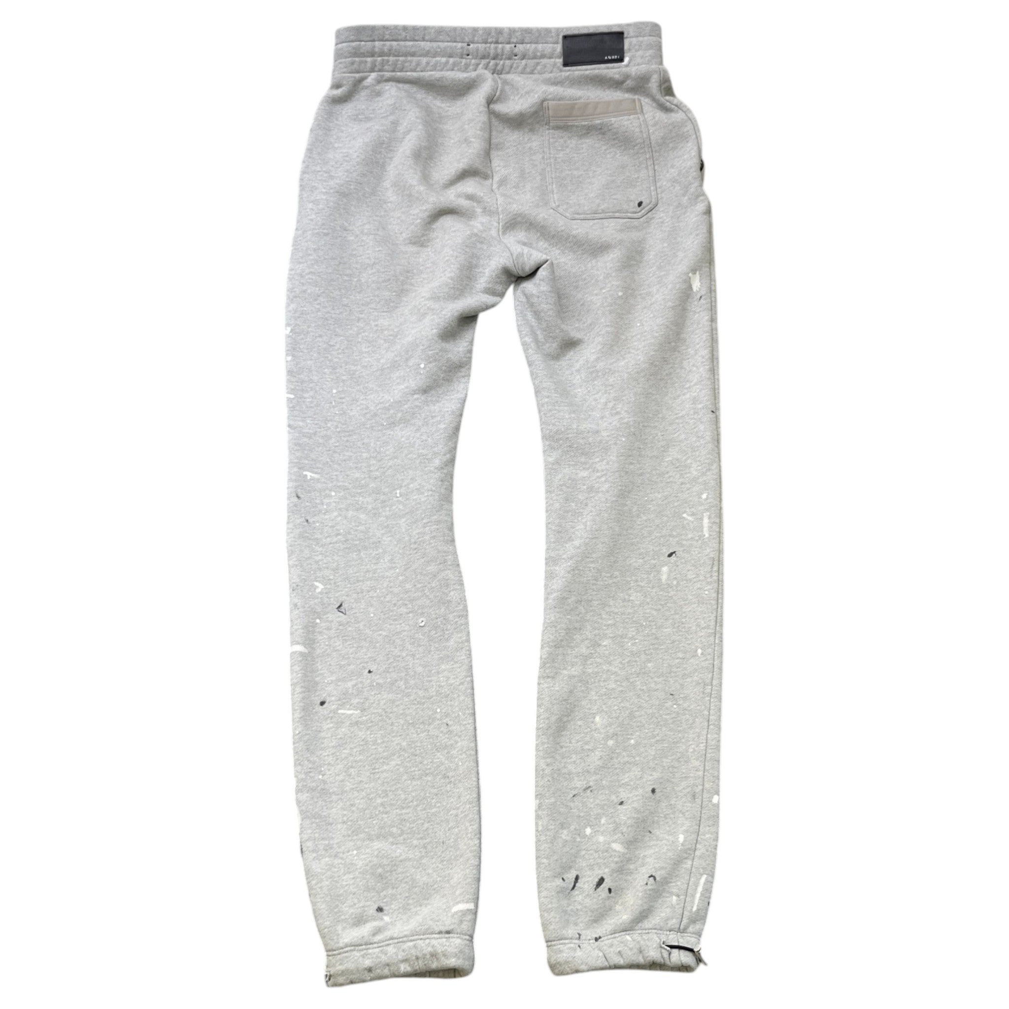 Men's Paint Splatter Logo Print Joggers Grey Size S