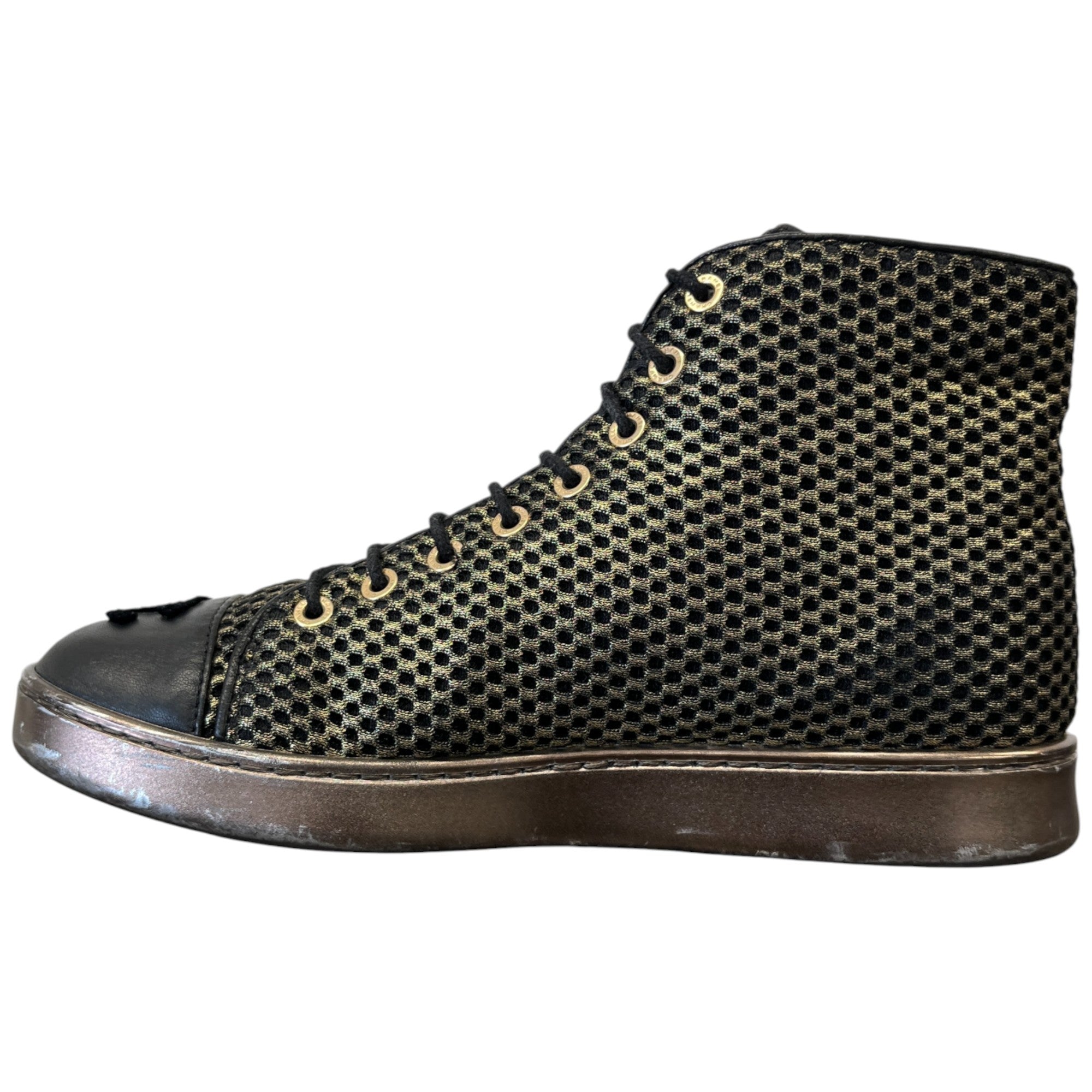 Women's Cc Logo Mesh High Trainers Gold Size EU 37 / UK 4