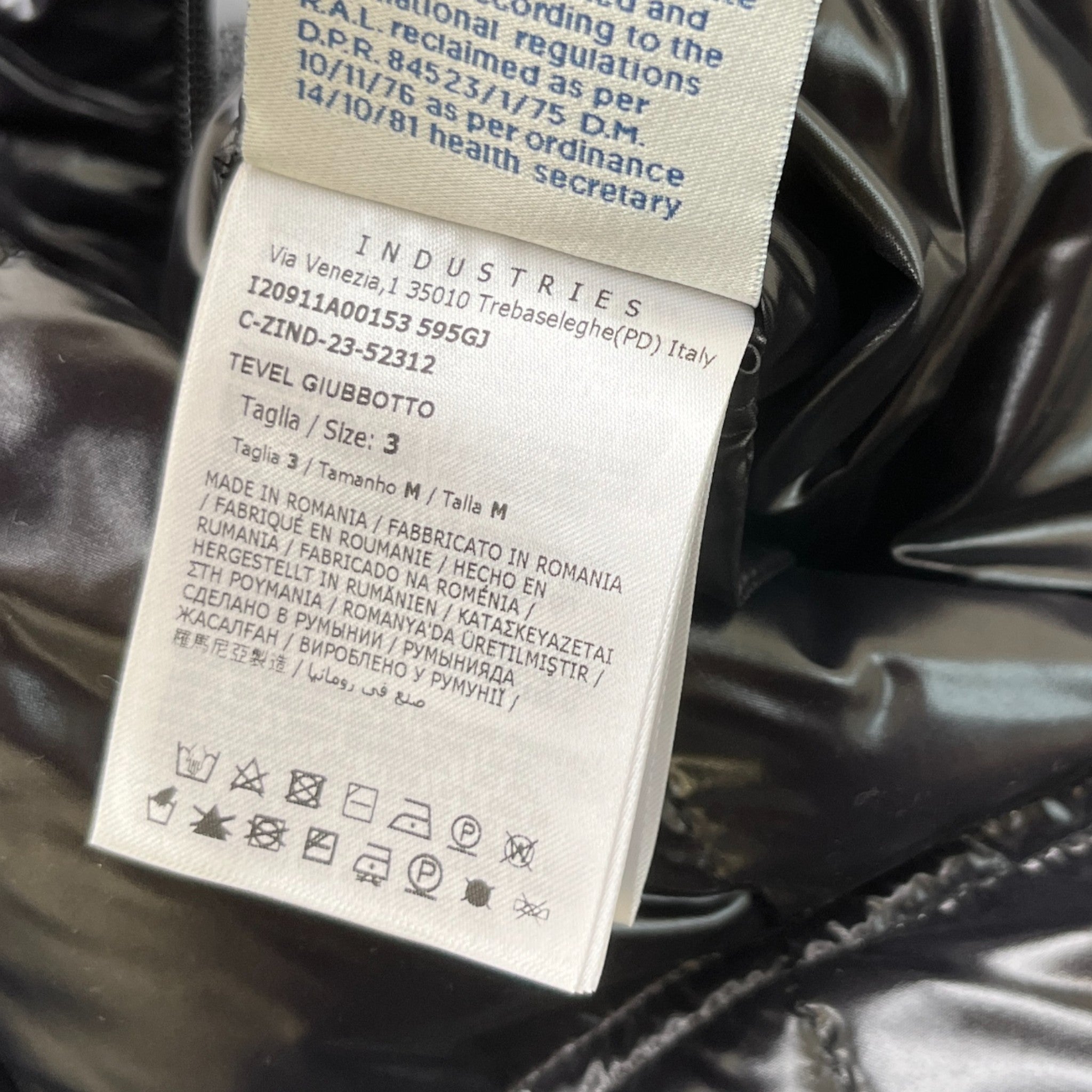 Men's Tevel Down Jacket Black Size 3 / L