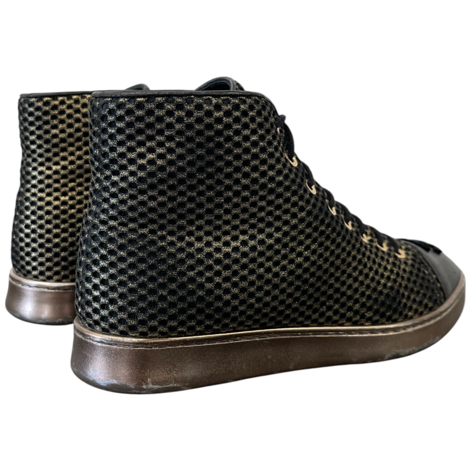 Women's Cc Logo Mesh High Trainers Gold Size EU 37 / UK 4