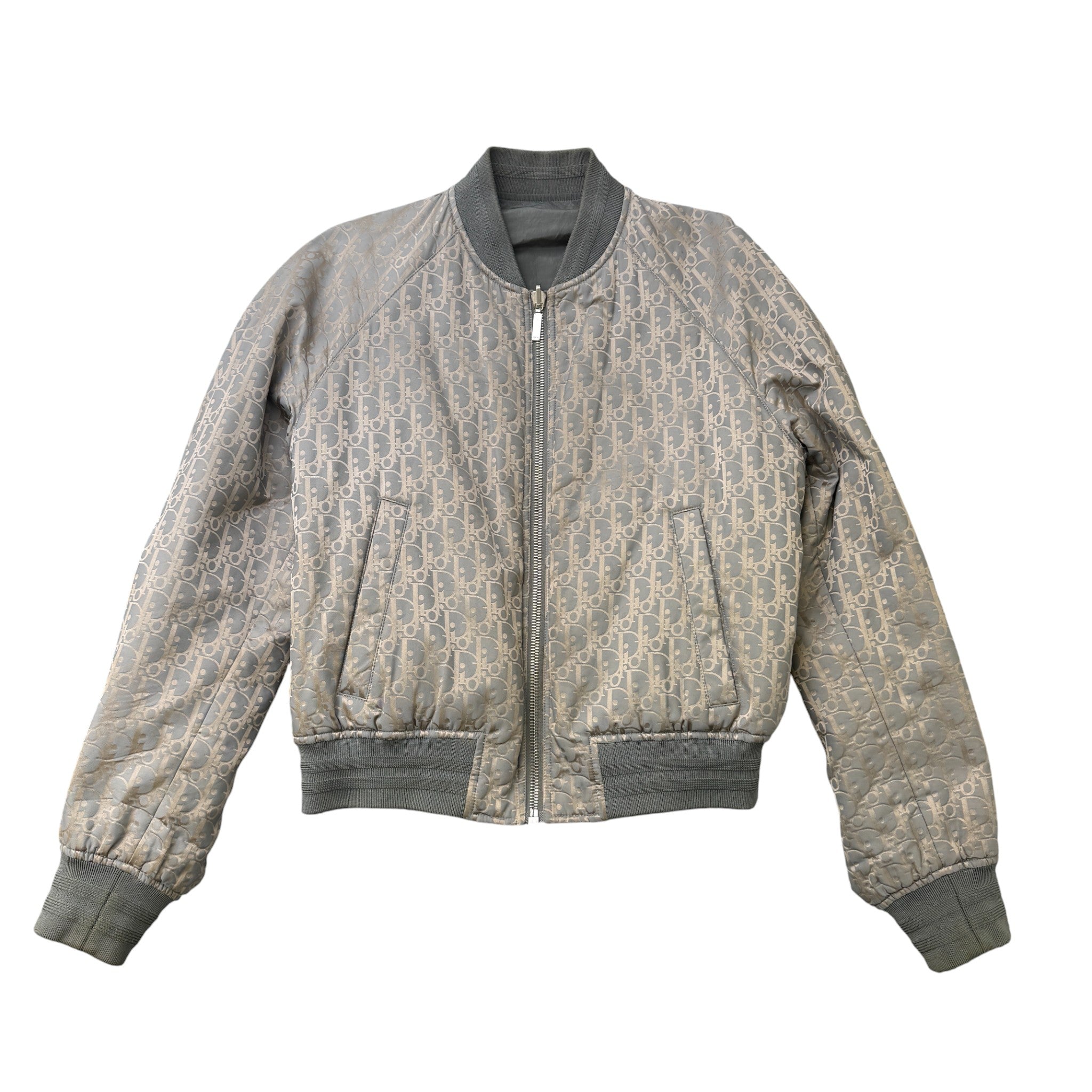 Men's Oblique Reversible Bomber Jacket Grey Size IT 50 / L