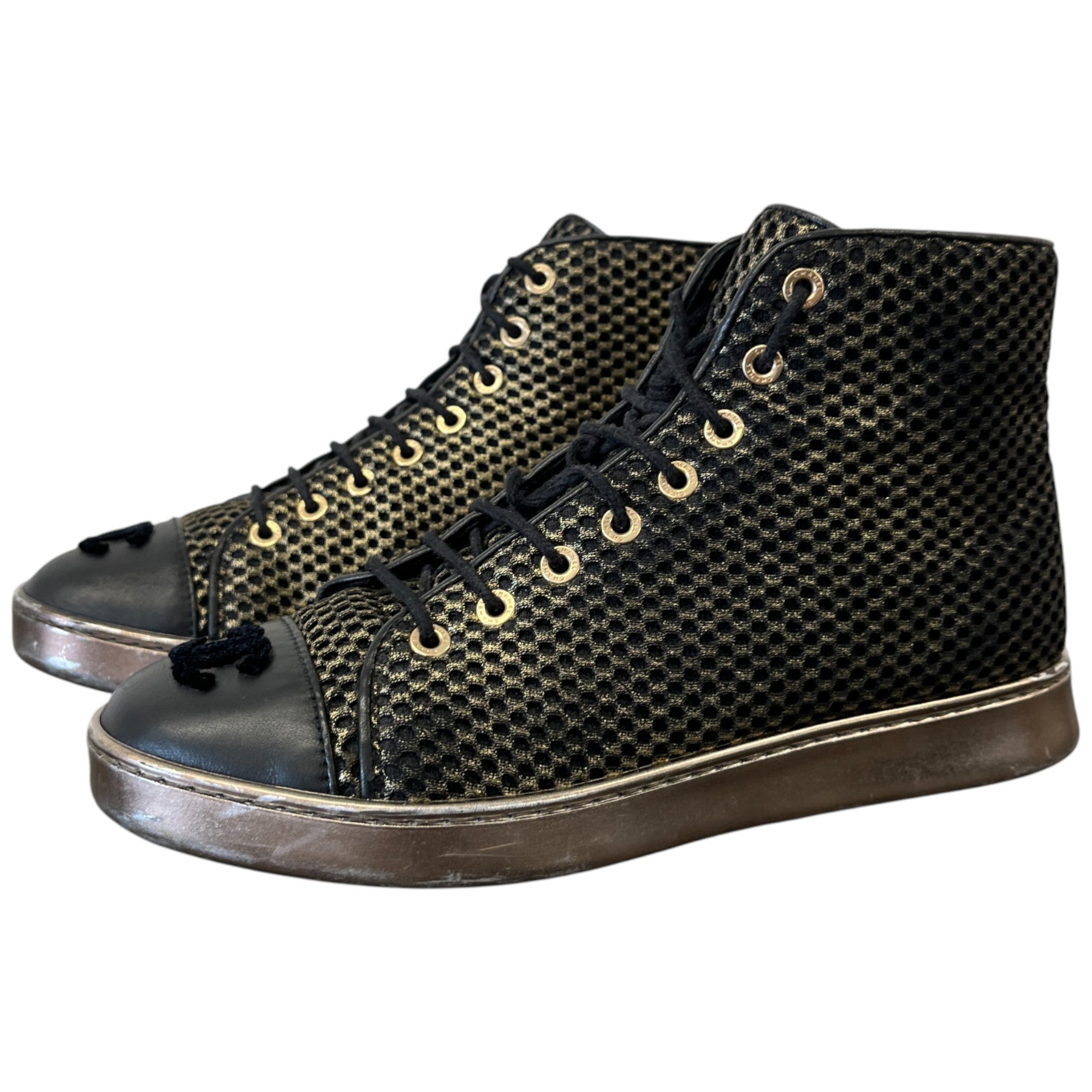 Women's Cc Logo Mesh High Trainers Gold Size EU 37 / UK 4