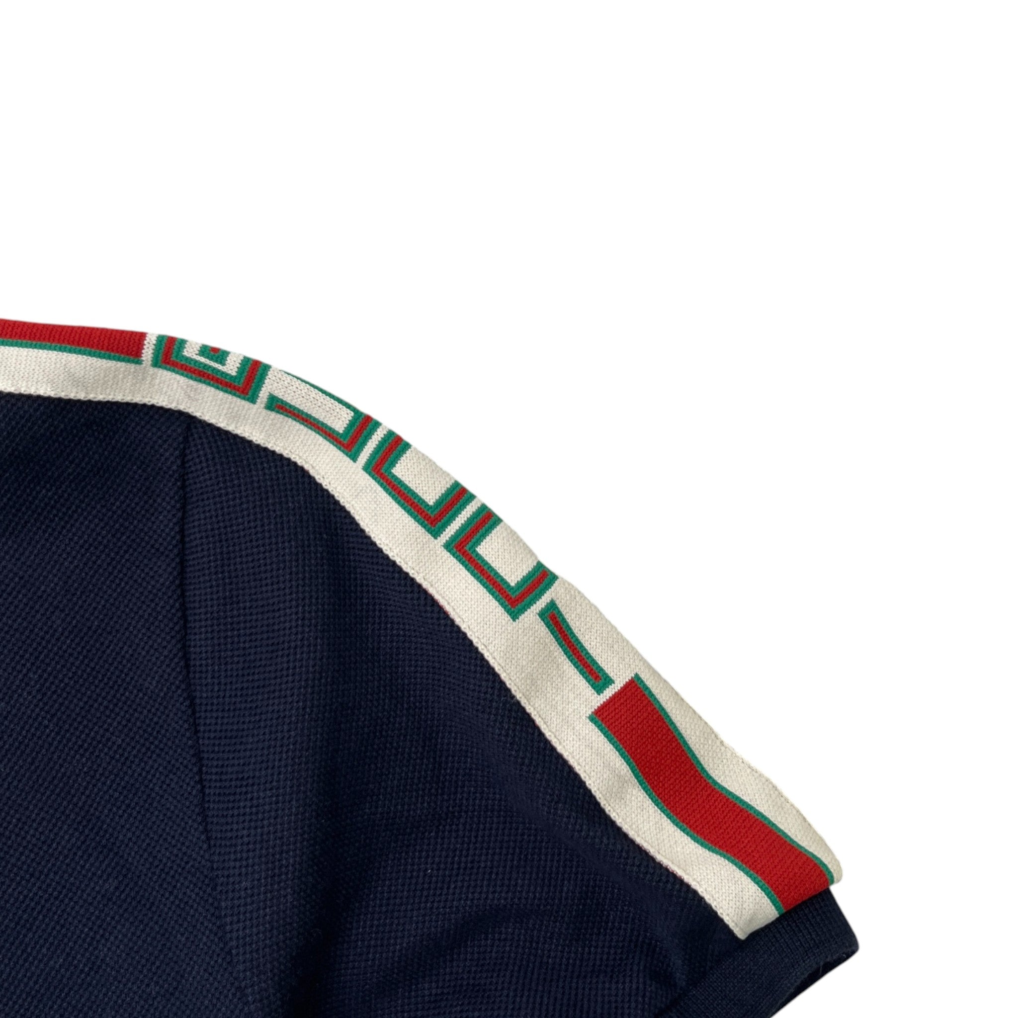 Men's Tape Logo Polo Shirt Navy Size L