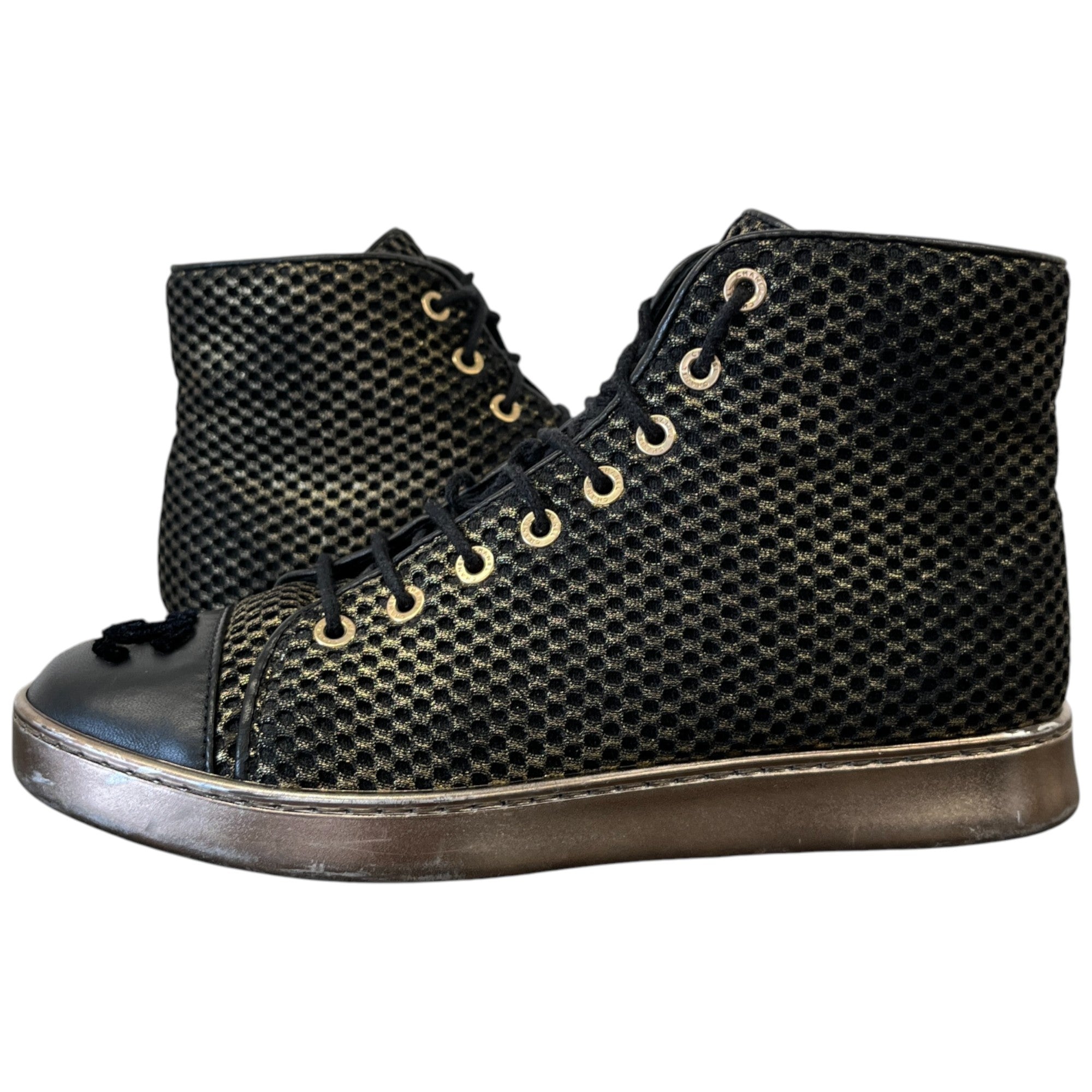 Women's Cc Logo Mesh High Trainers Gold Size EU 37 / UK 4