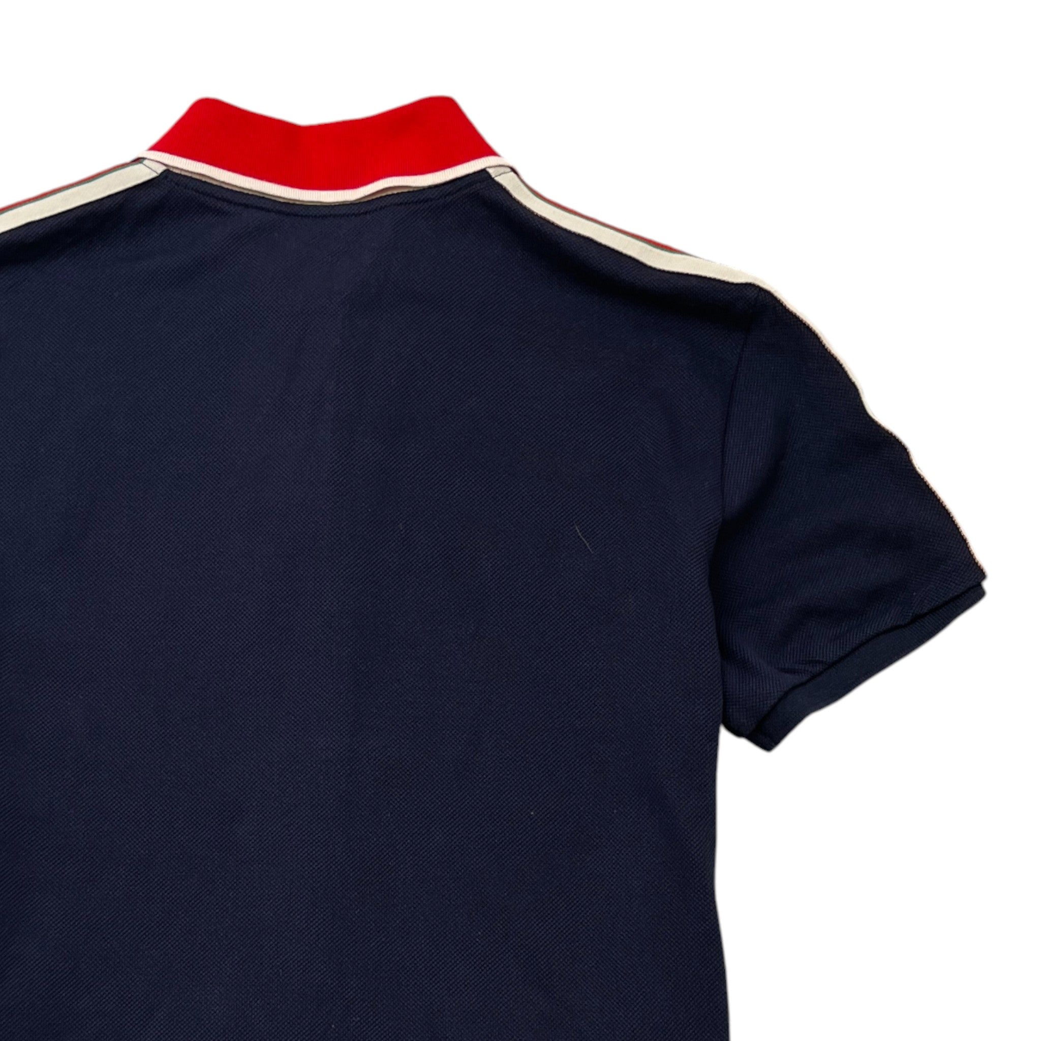 Men's Tape Logo Polo Shirt Navy Size L