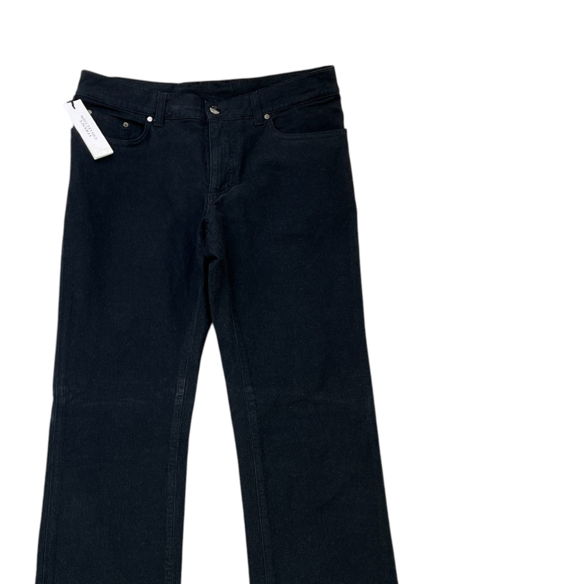 Men's Embroidered Medusa Logo Jeans Black Size Waist 32"