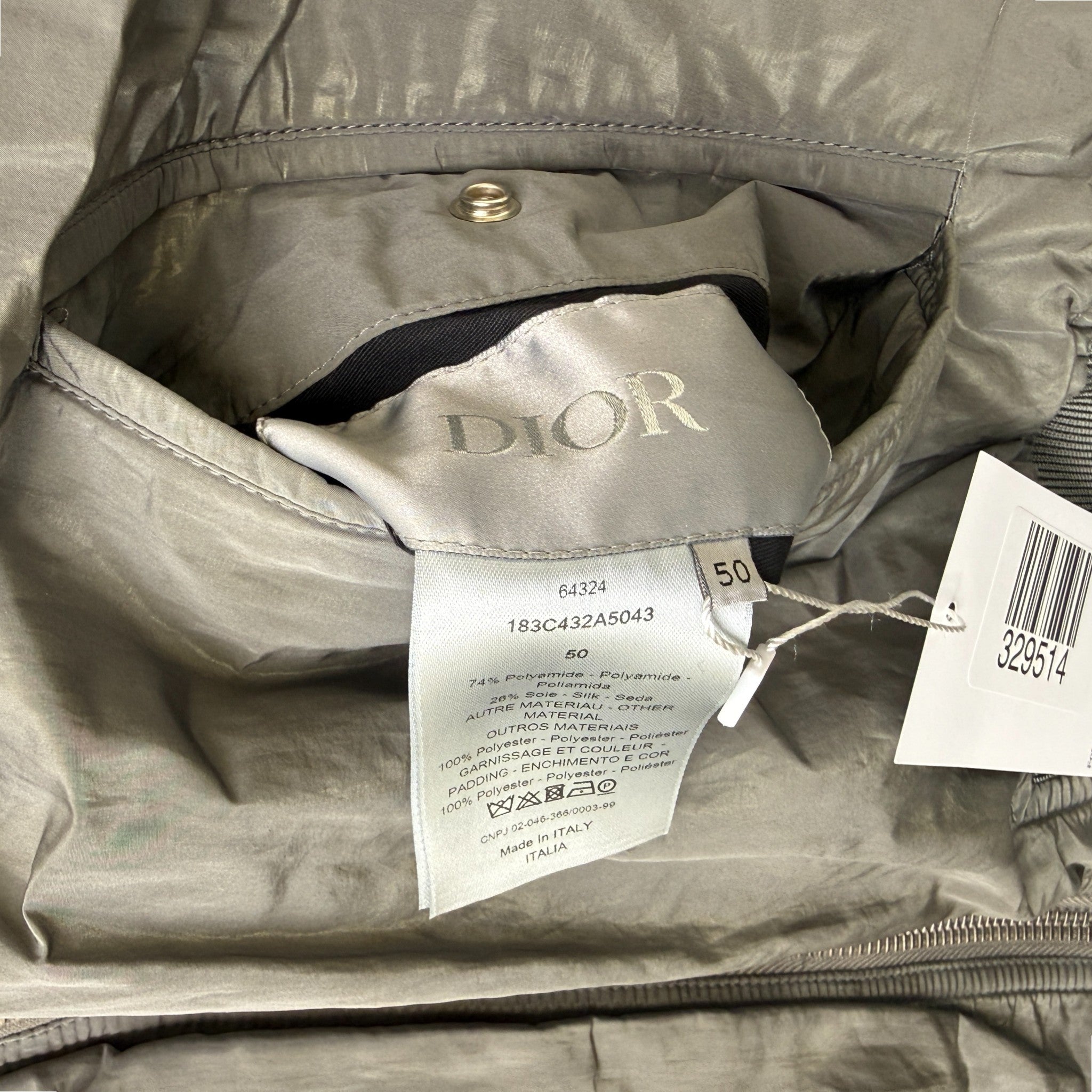 Men's Oblique Reversible Bomber Jacket Grey Size IT 50 / L