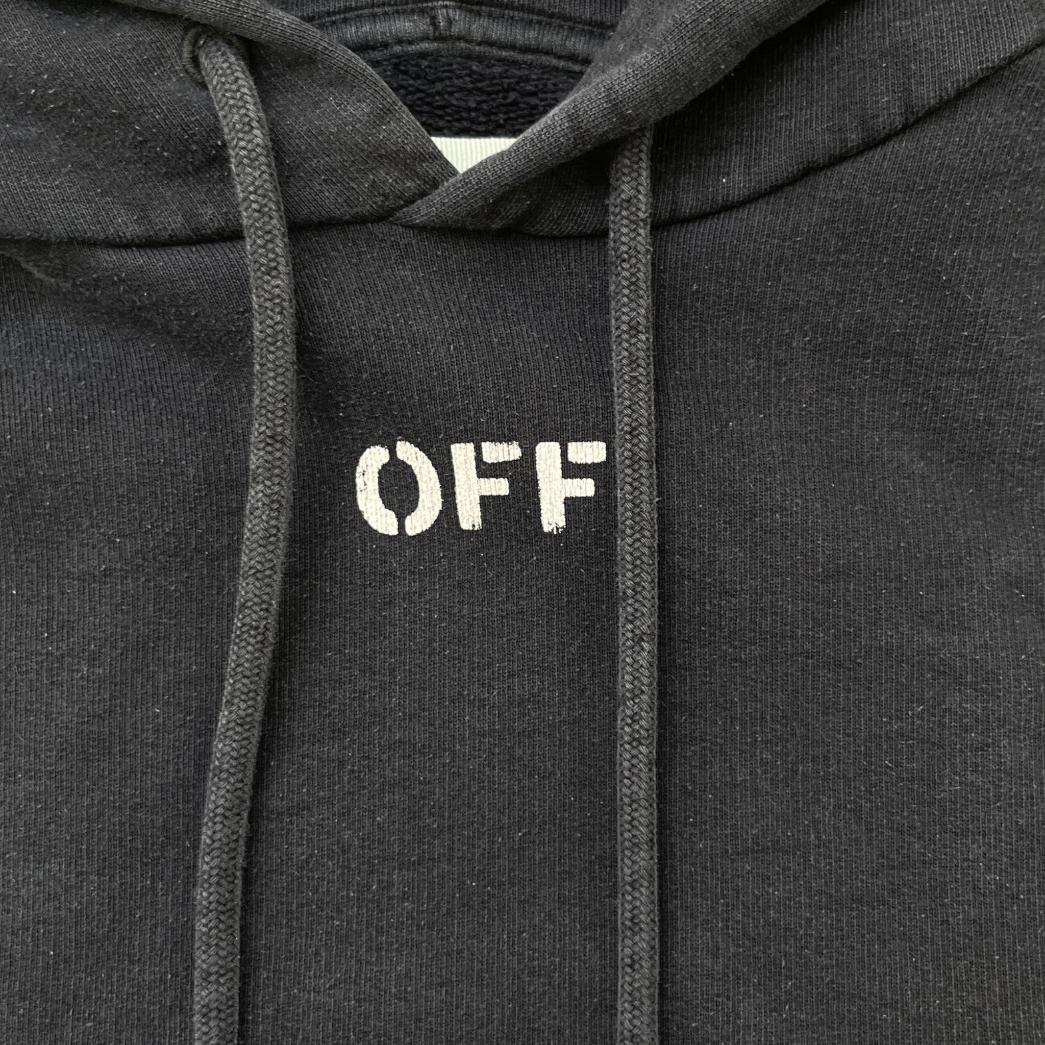 Men's Diagonal Spray Paint Hoodie Black Size XS