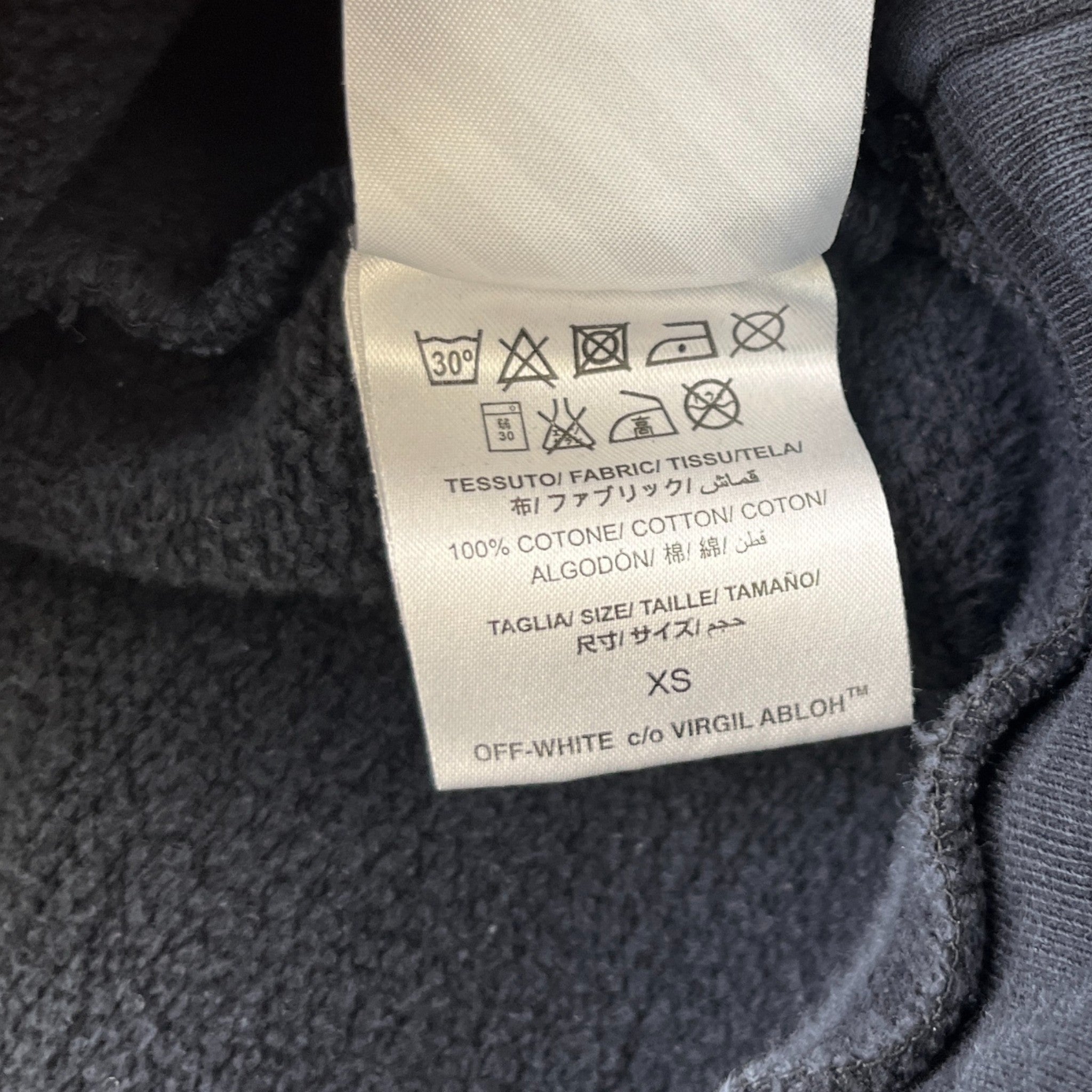 Men's Diagonal Spray Paint Hoodie Black Size XS