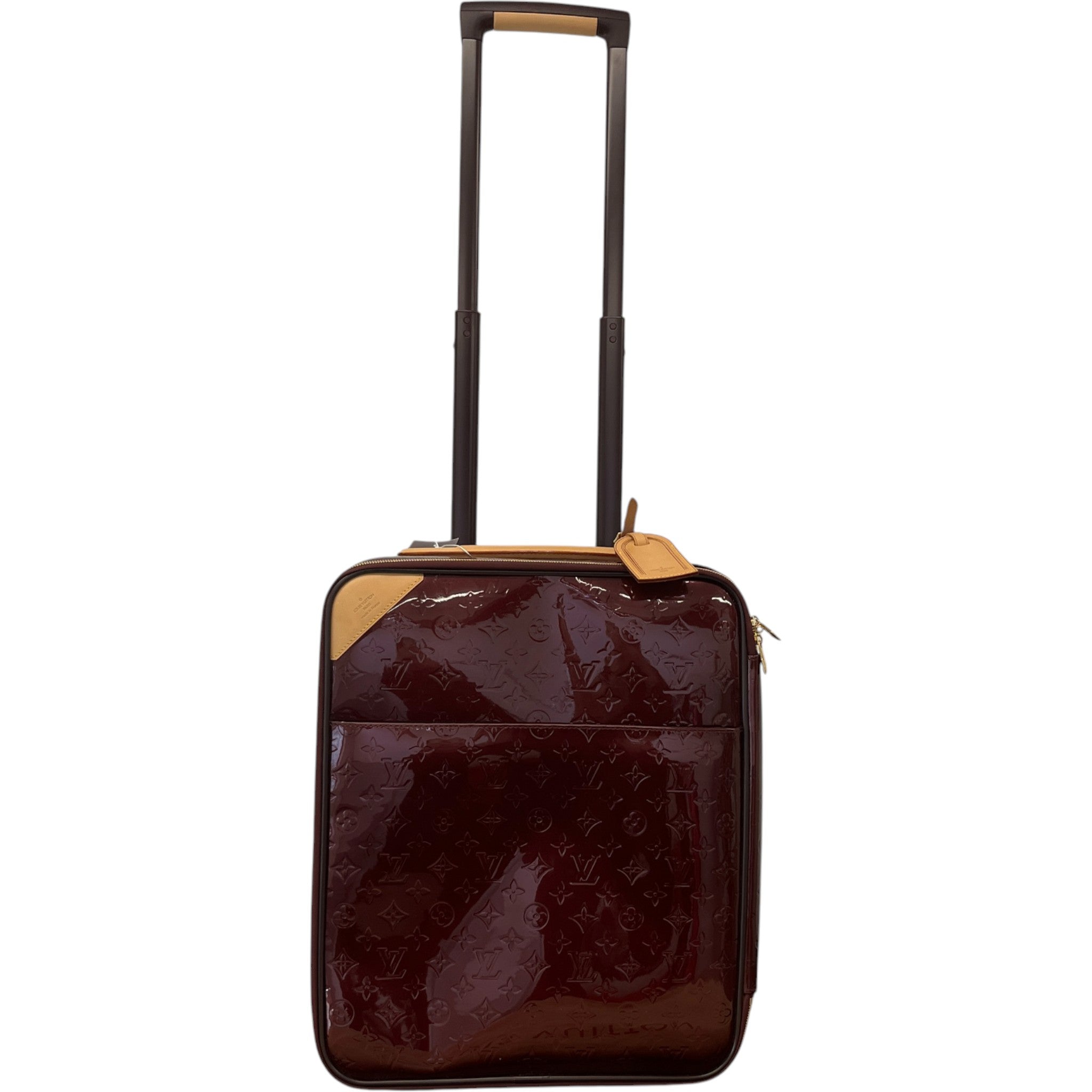 Men's Vernis Leather Pegase 45 Suitcase Burgundy