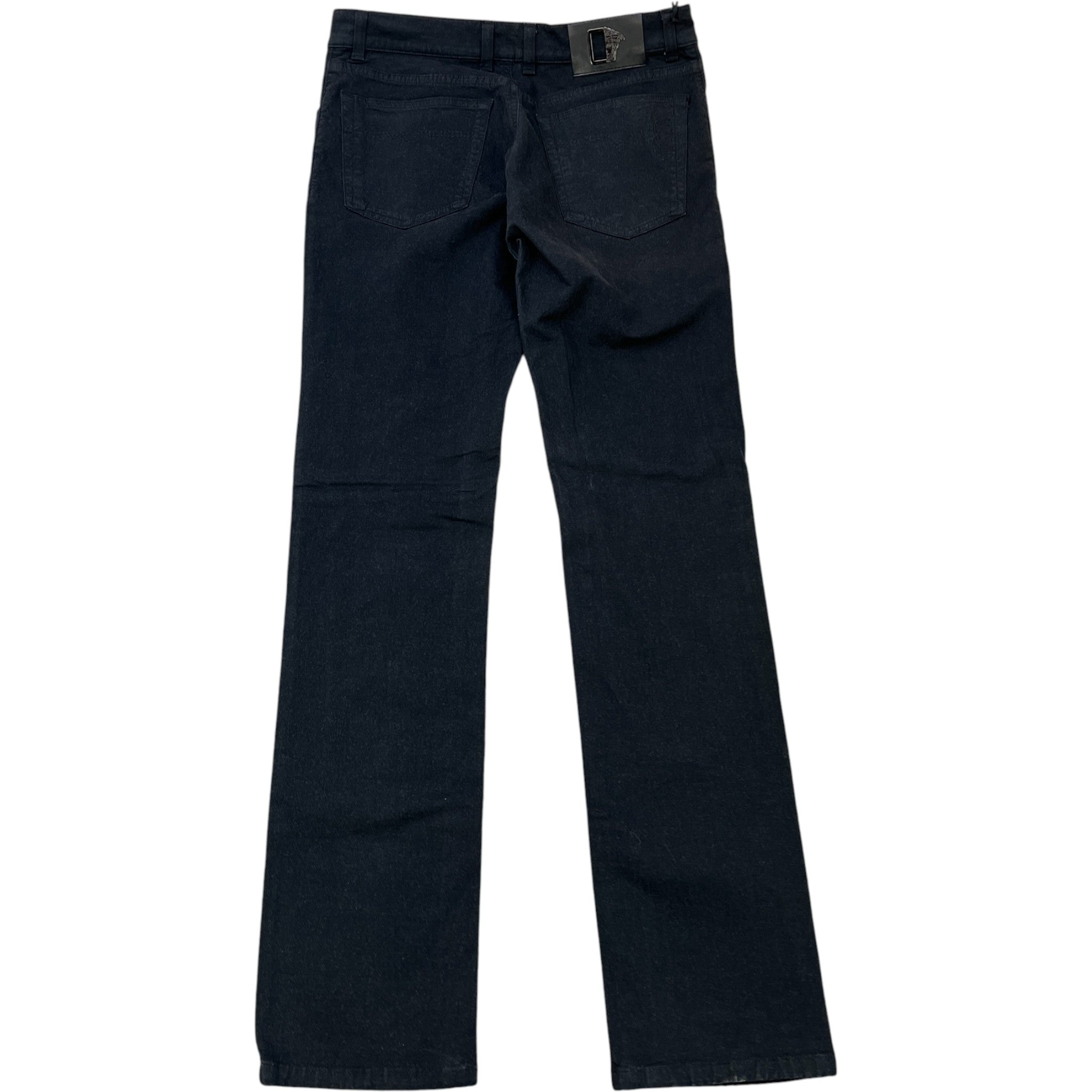 Men's Embroidered Medusa Logo Jeans Black Size Waist 32"