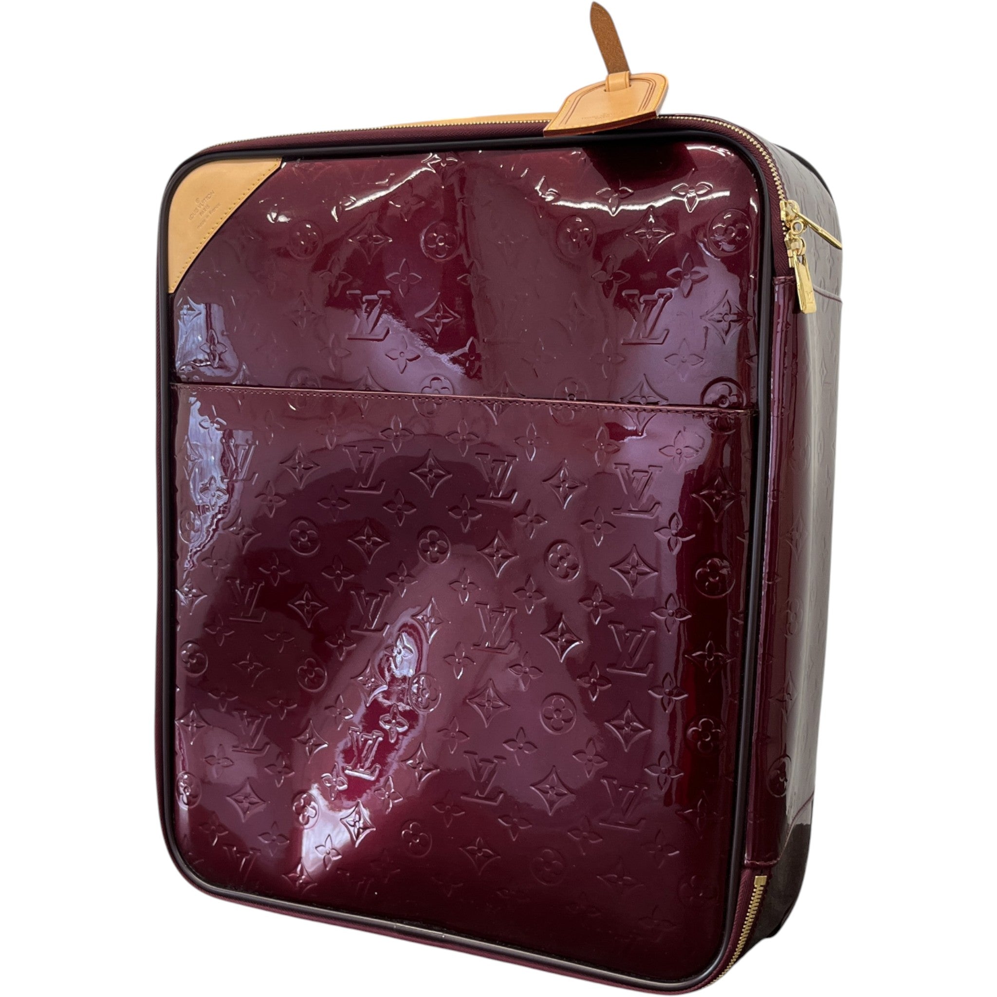 Men's Vernis Leather Pegase 45 Suitcase Burgundy