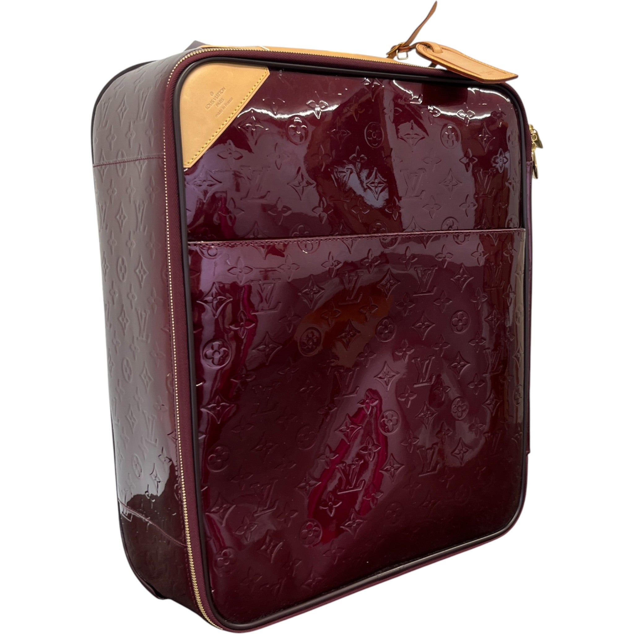 Men's Vernis Leather Pegase 45 Suitcase Burgundy
