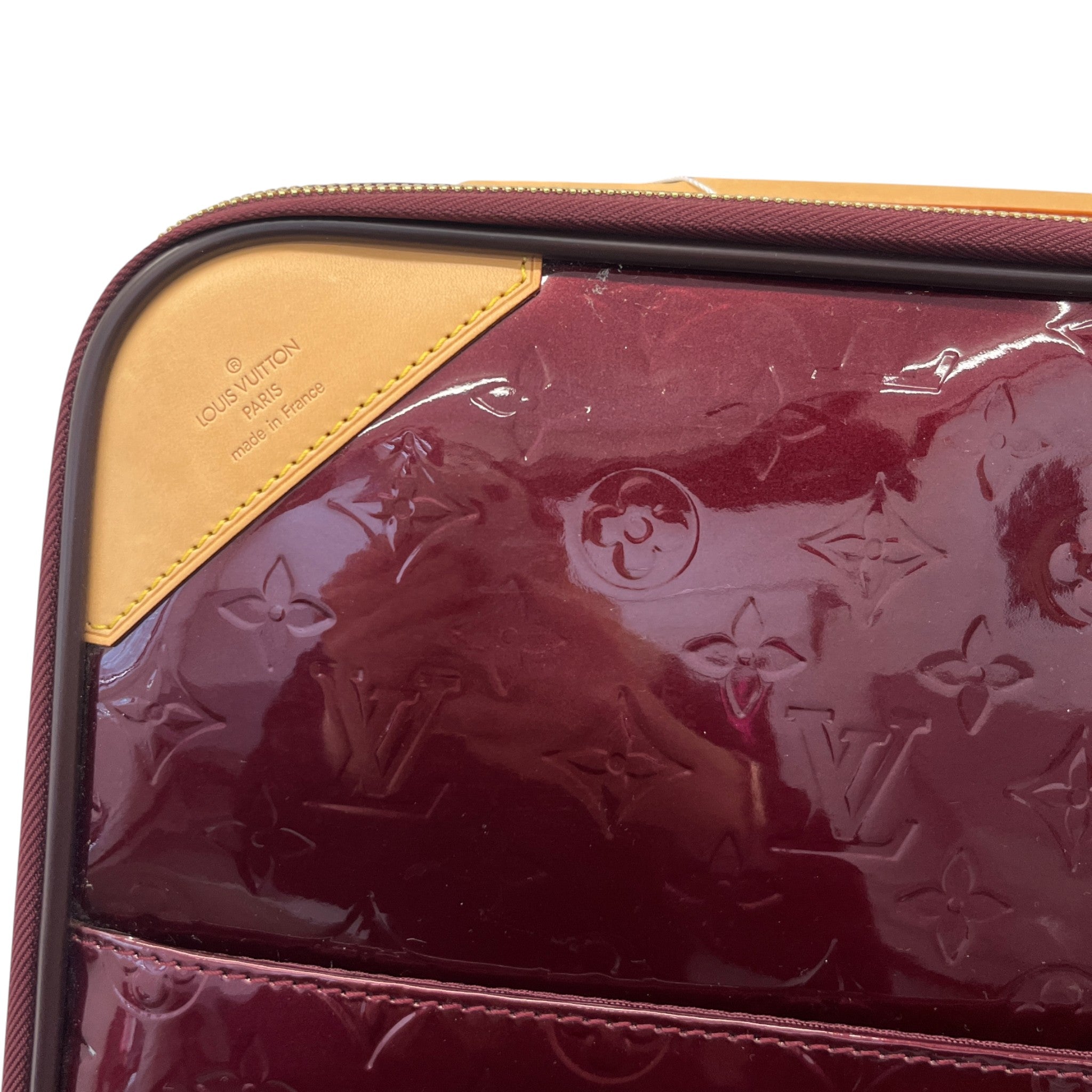 Men's Vernis Leather Pegase 45 Suitcase Burgundy