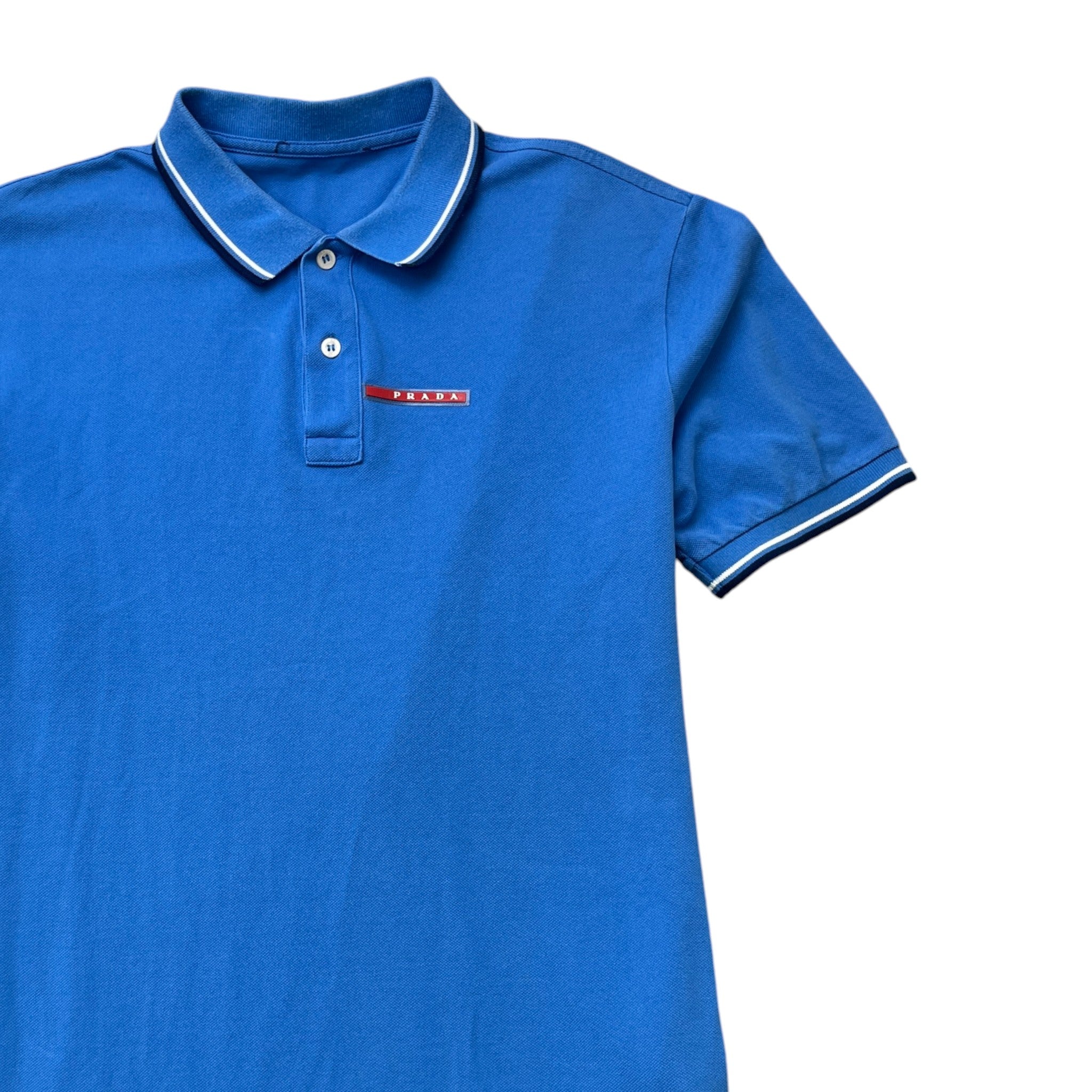 Men's Tab Logo Polo Shirt Blue Size XL