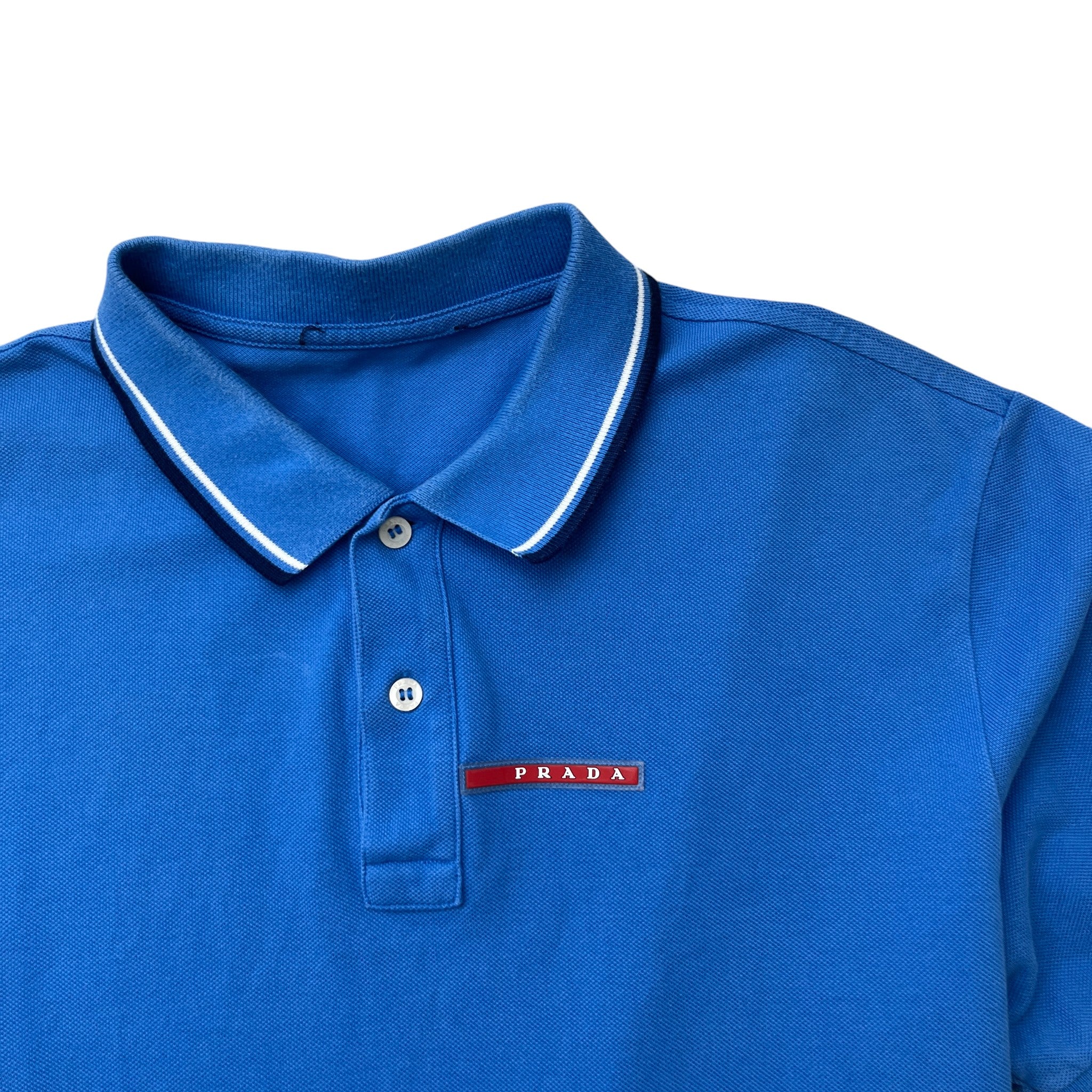 Men's Tab Logo Polo Shirt Blue Size XL