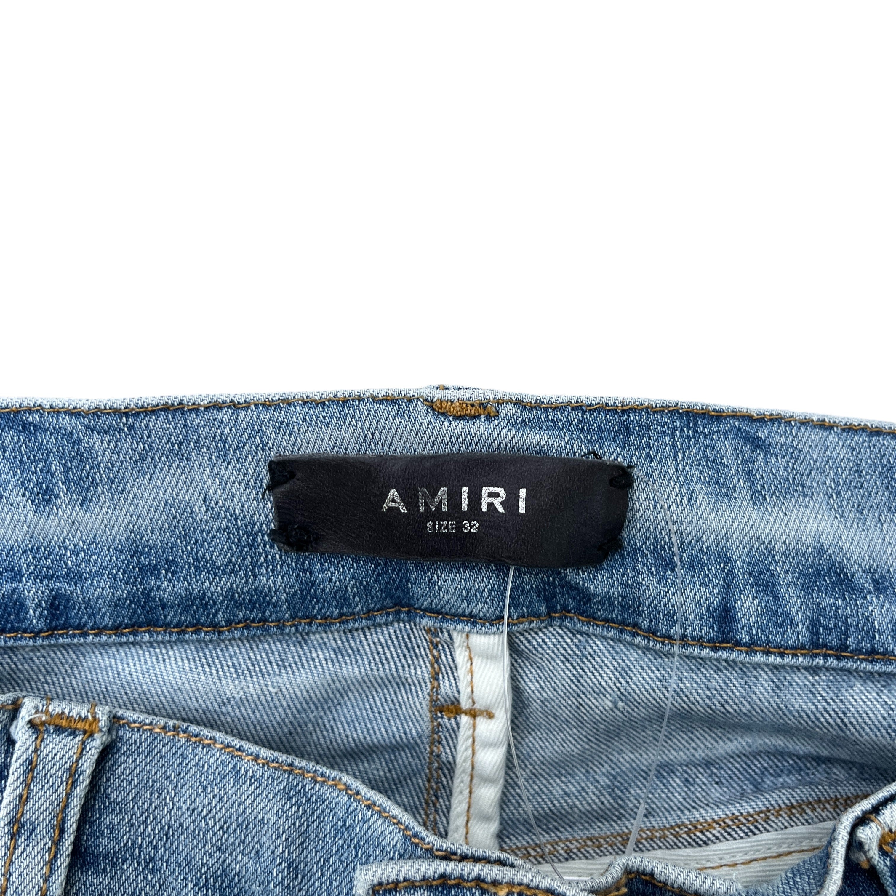Men's Bandana Biker Jeans Blue Size Waist 32"