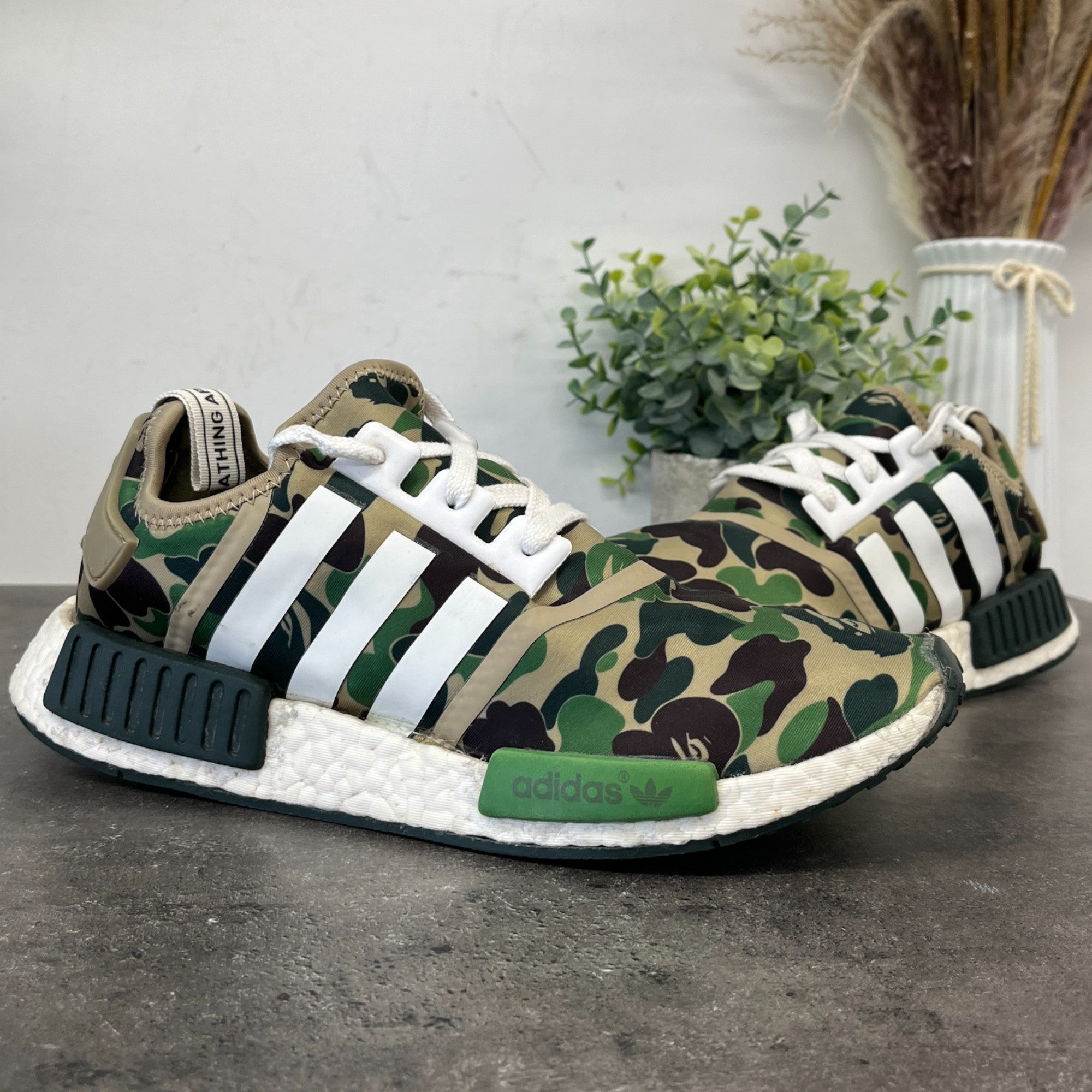Men's A Bathing Ape X Nmd_R1 'Olive Camo' Low Trainers Khaki Size EU 43.5 / UK 9.5