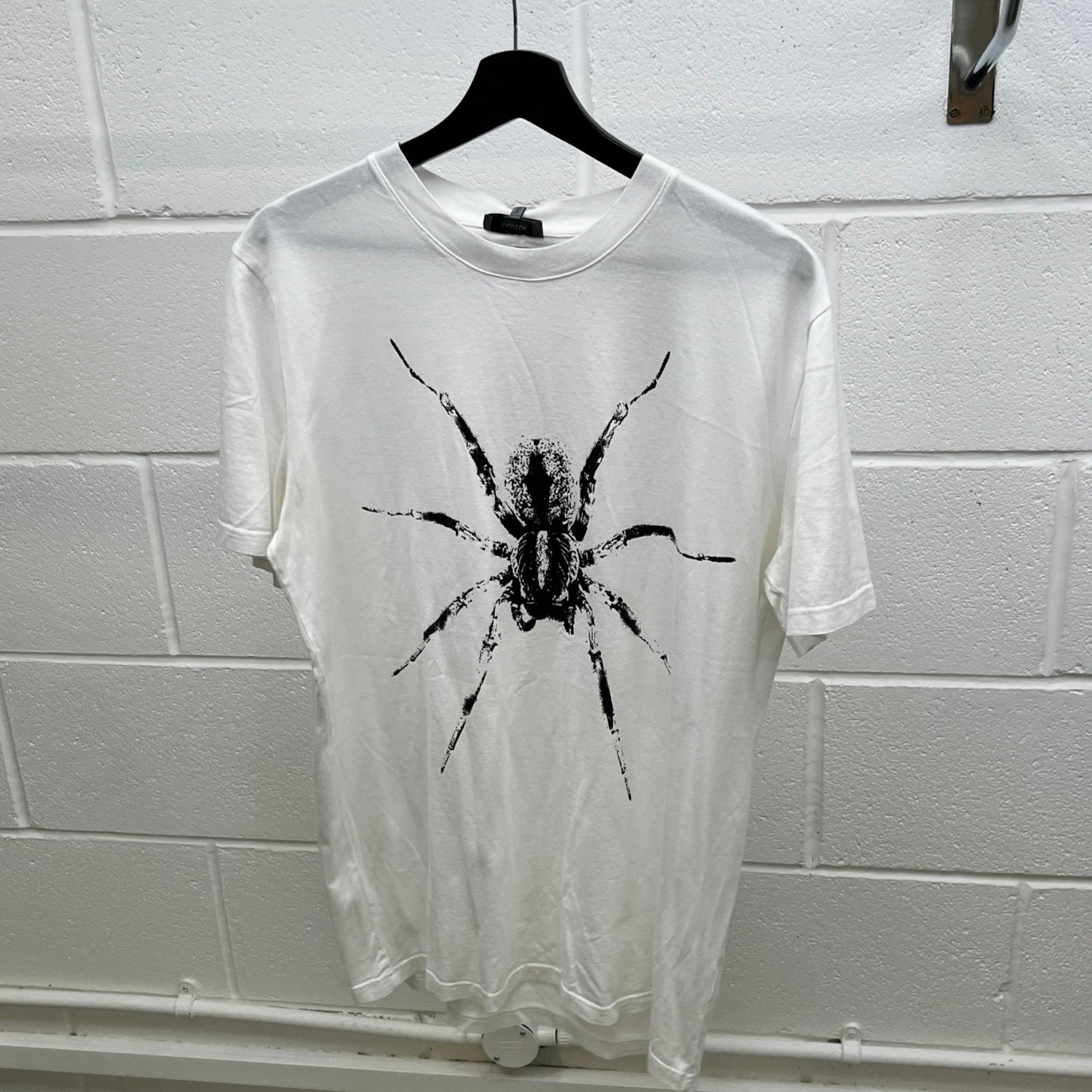 Men's Spider Print T-Shirt White Size M
